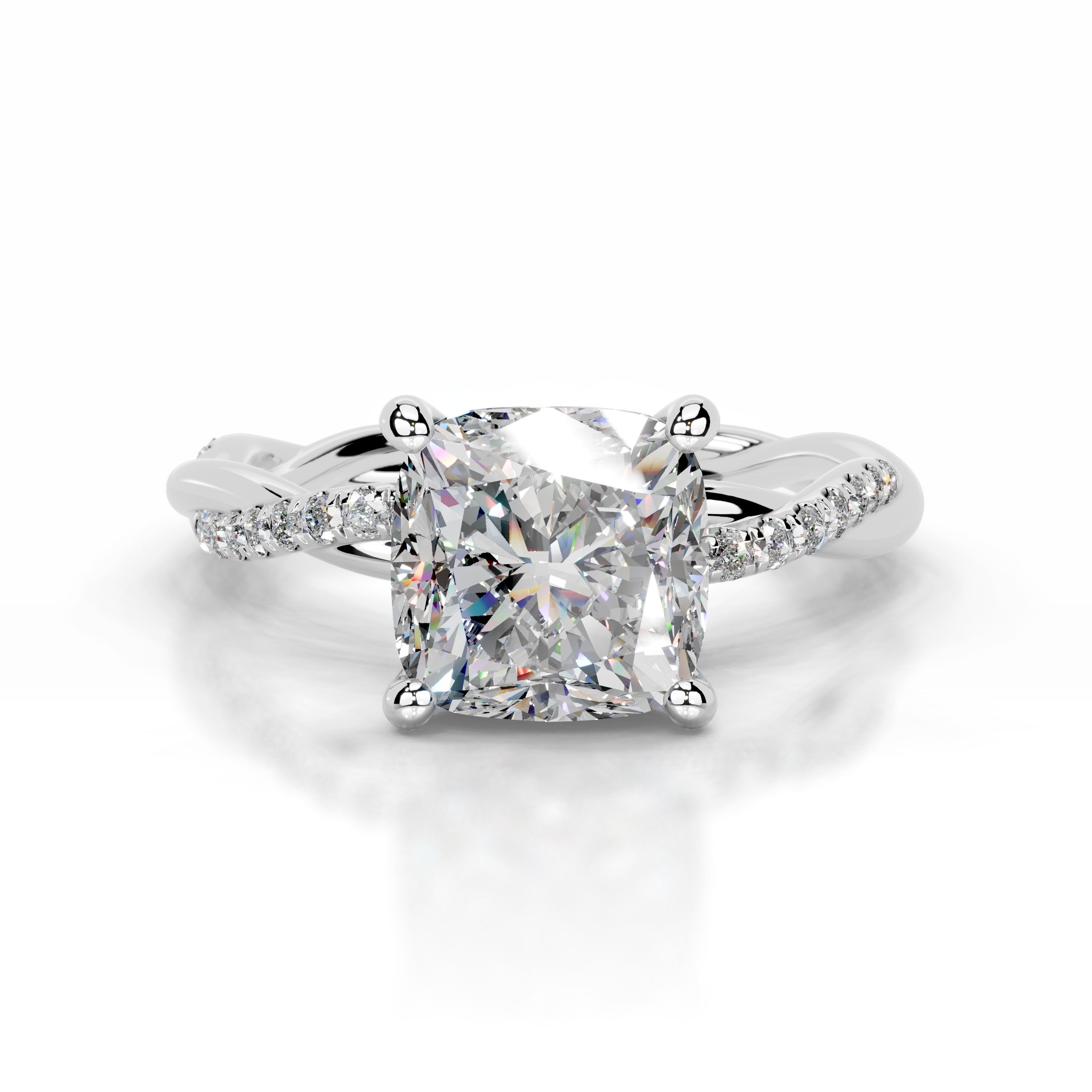 Crystal Moissanite & Diamonds Ring - 14K White Gold、mySite、hinf8tx79