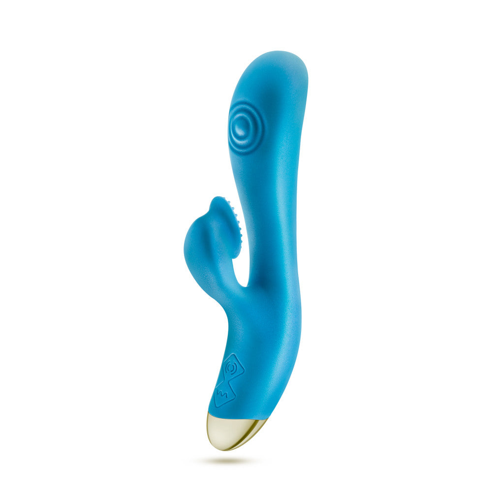 Aria By Blush® | Arousing AF: Clitoris Tickler + Dual Pulsations Blue Silicone Vibrator、mySite、bottomscart