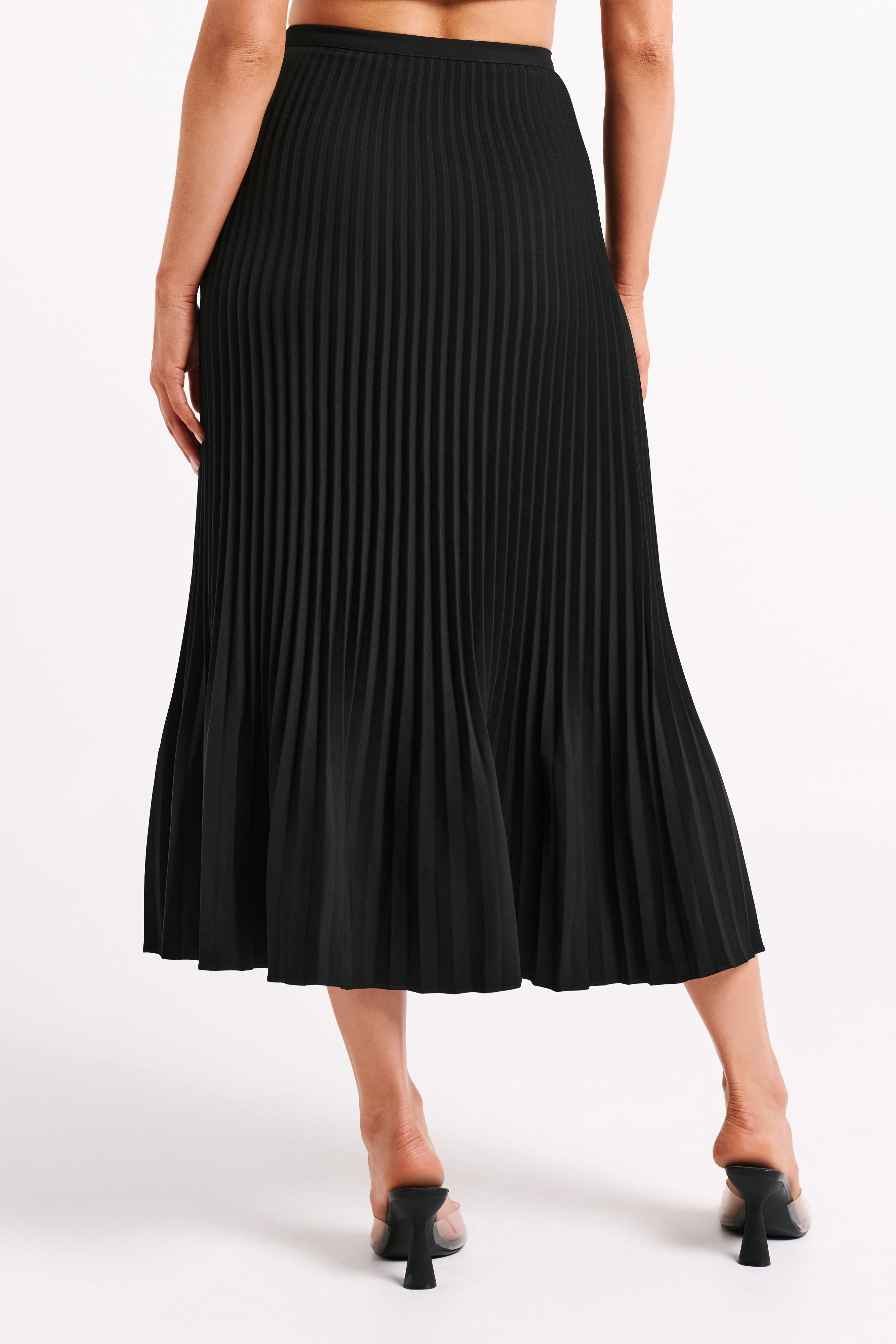 Twyla Pleated Suiting Maxi Skirt - Black、mySite、solidvoid