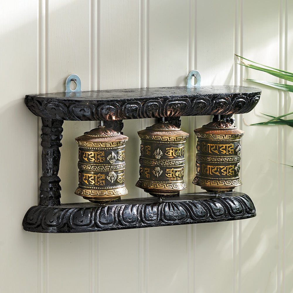 Triple Prayer Wheel with Wood Frame、mySite、topwebapps