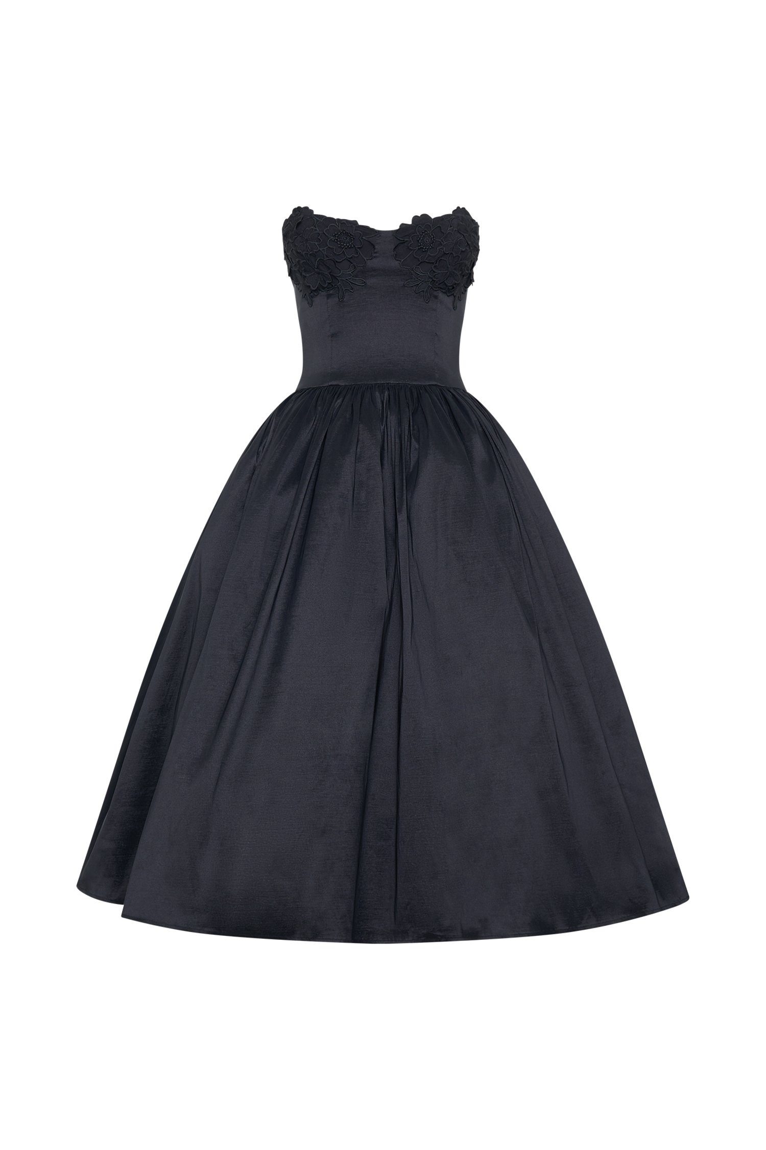 Elyssa Embroidered Midi Dress - Black、mySite、solidvoid