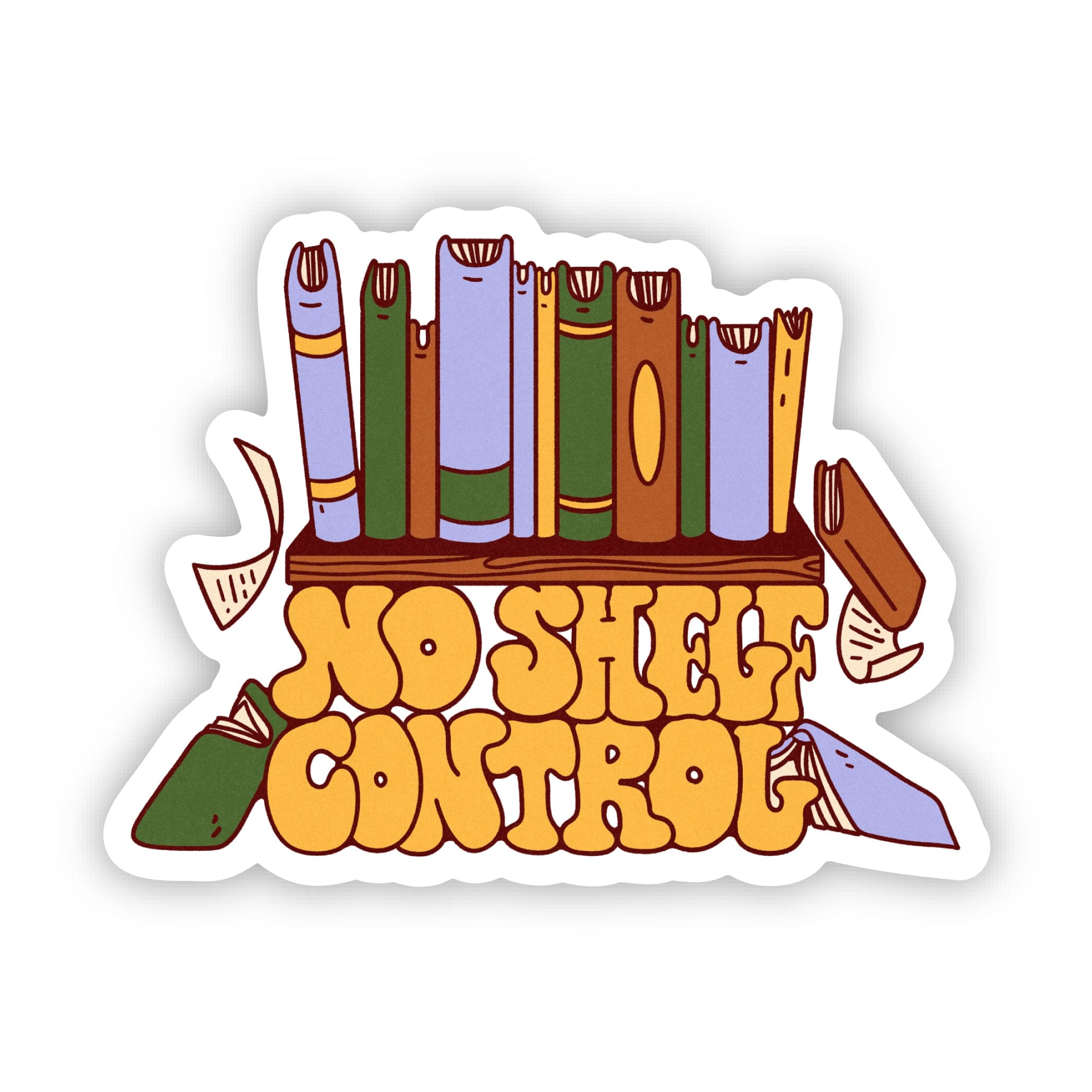  No shelf control Book Pun Sticker、mySite、ghnorth