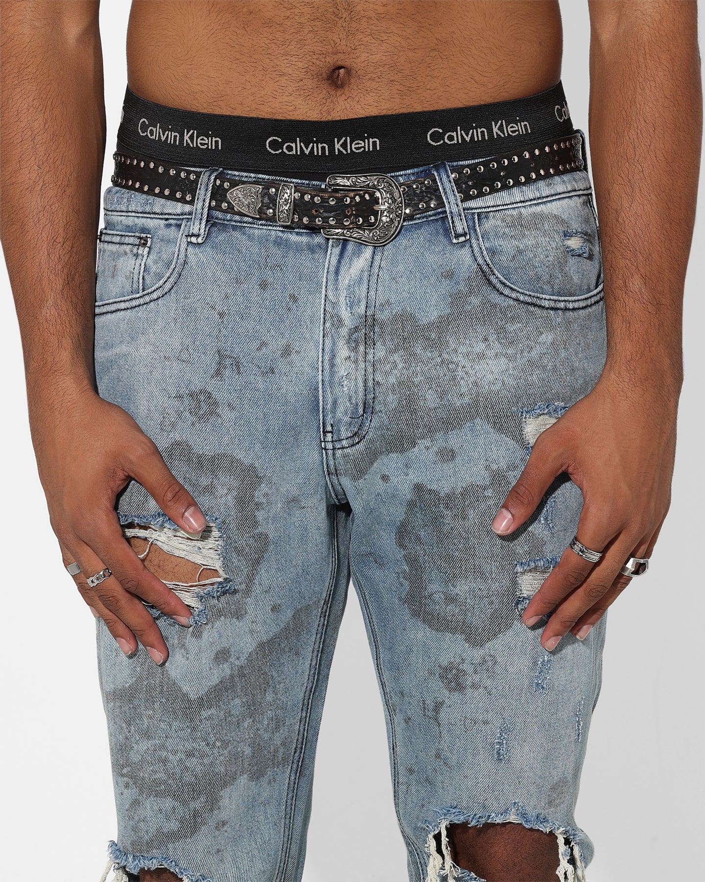 Saint Morta Acid Destroyer Jeans Blue/Black、mySite、zt4zffjzw