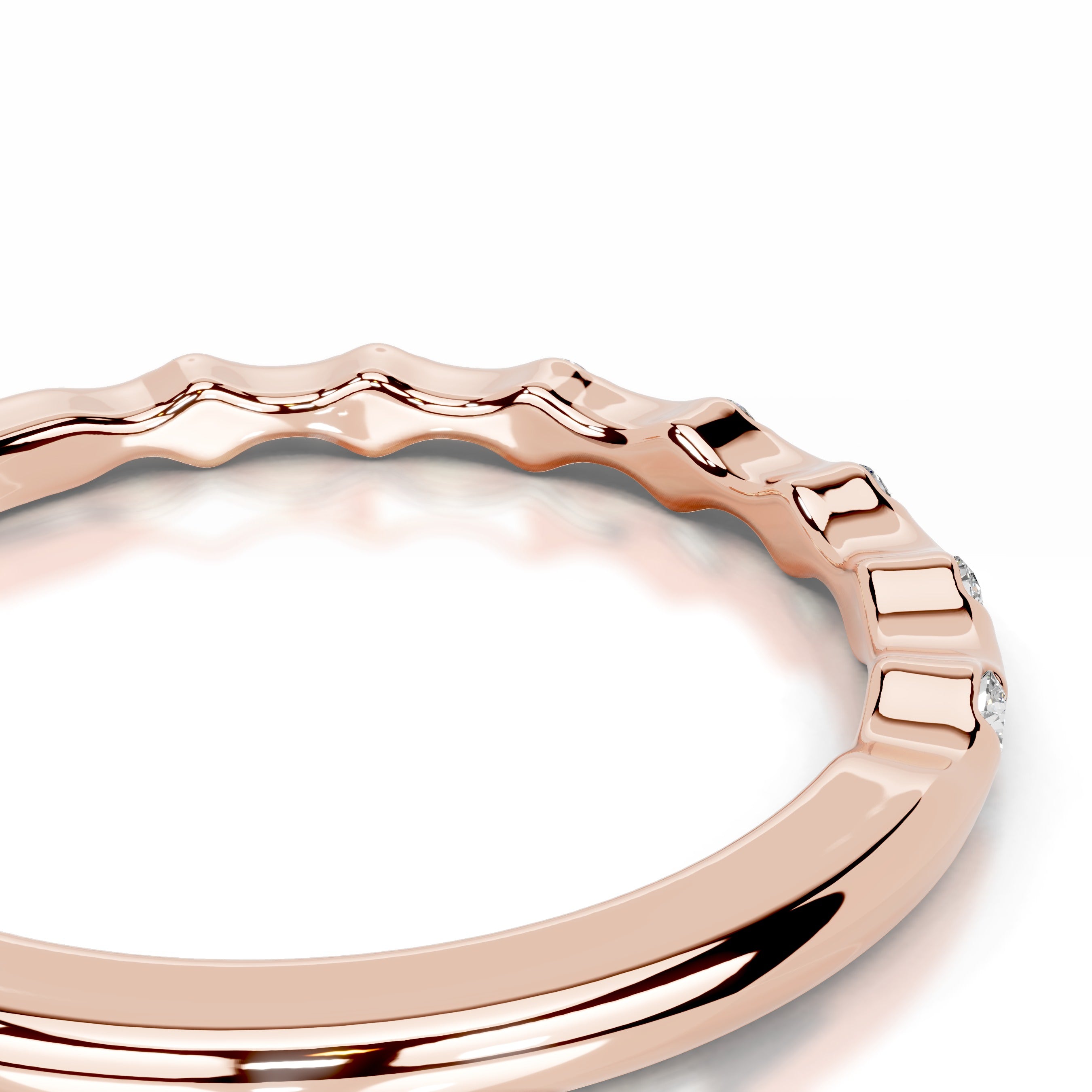 Sunny Lab Grown Diamond Wedding band - 14K Rose Gold、mySite、hinf8tx79