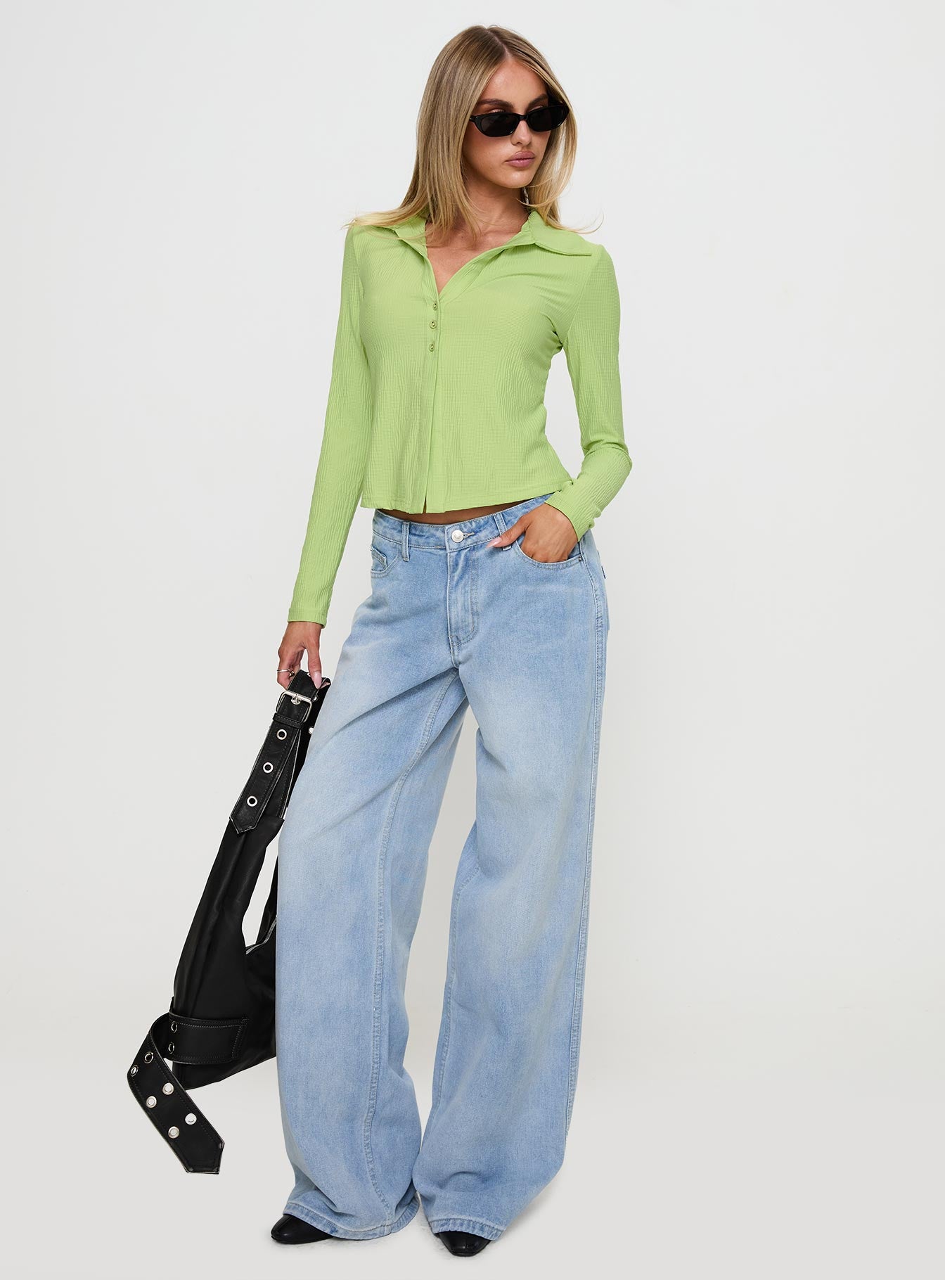 Echoes Long Sleeve Top Green、mySite、solidvoid