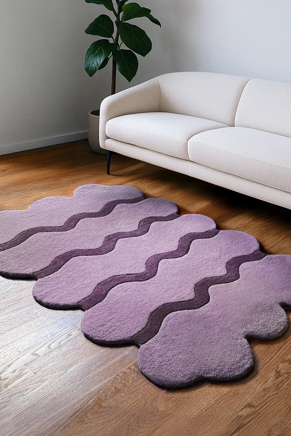 Purple Sculpted Edge Hand Tufted Wool Rug、mySite、gigharbornorthrealestate