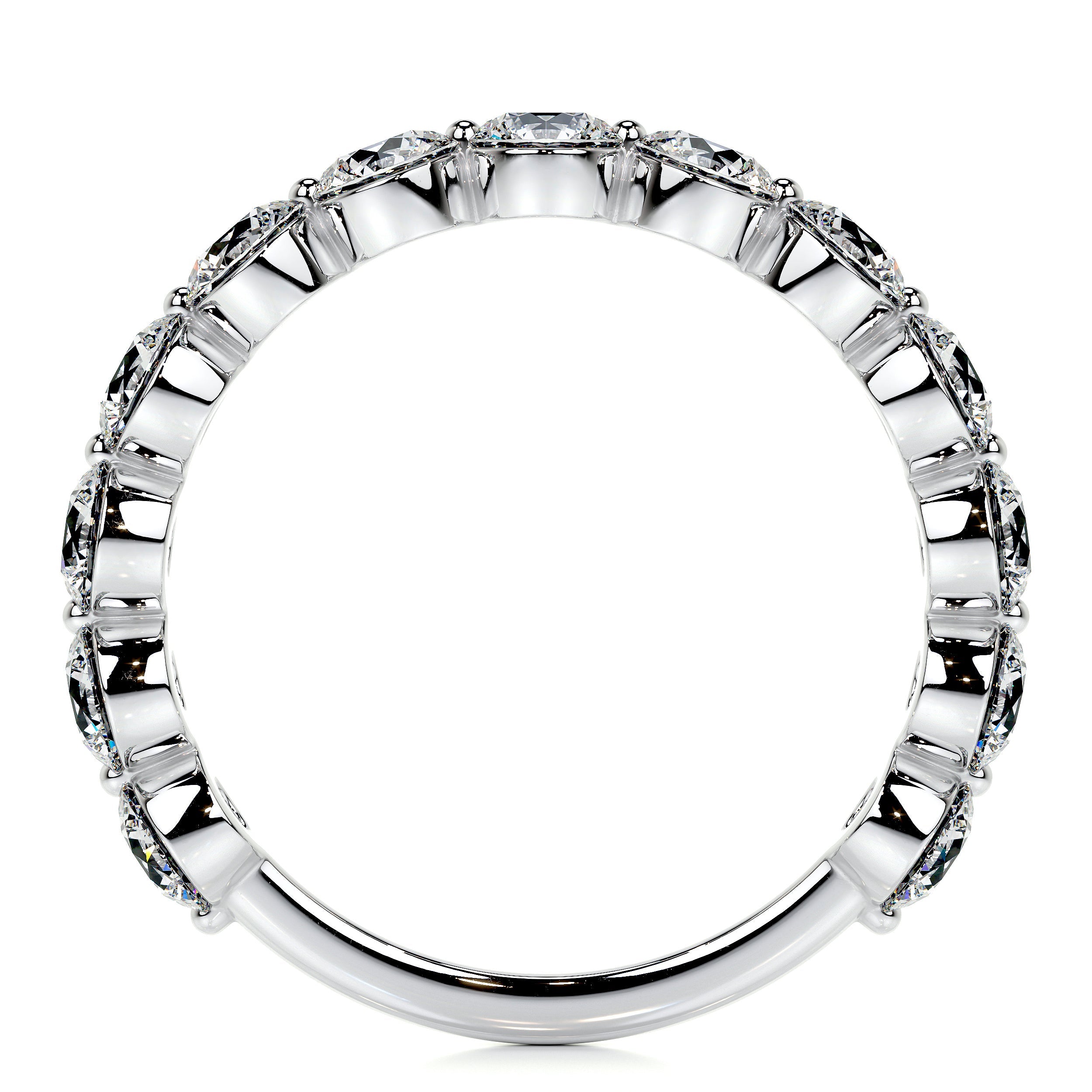 Josie Lab Grown Half-Eternity Wedding Ring (2 Carat) -14K White Gold (RTS)、mySite、hinf8tx79