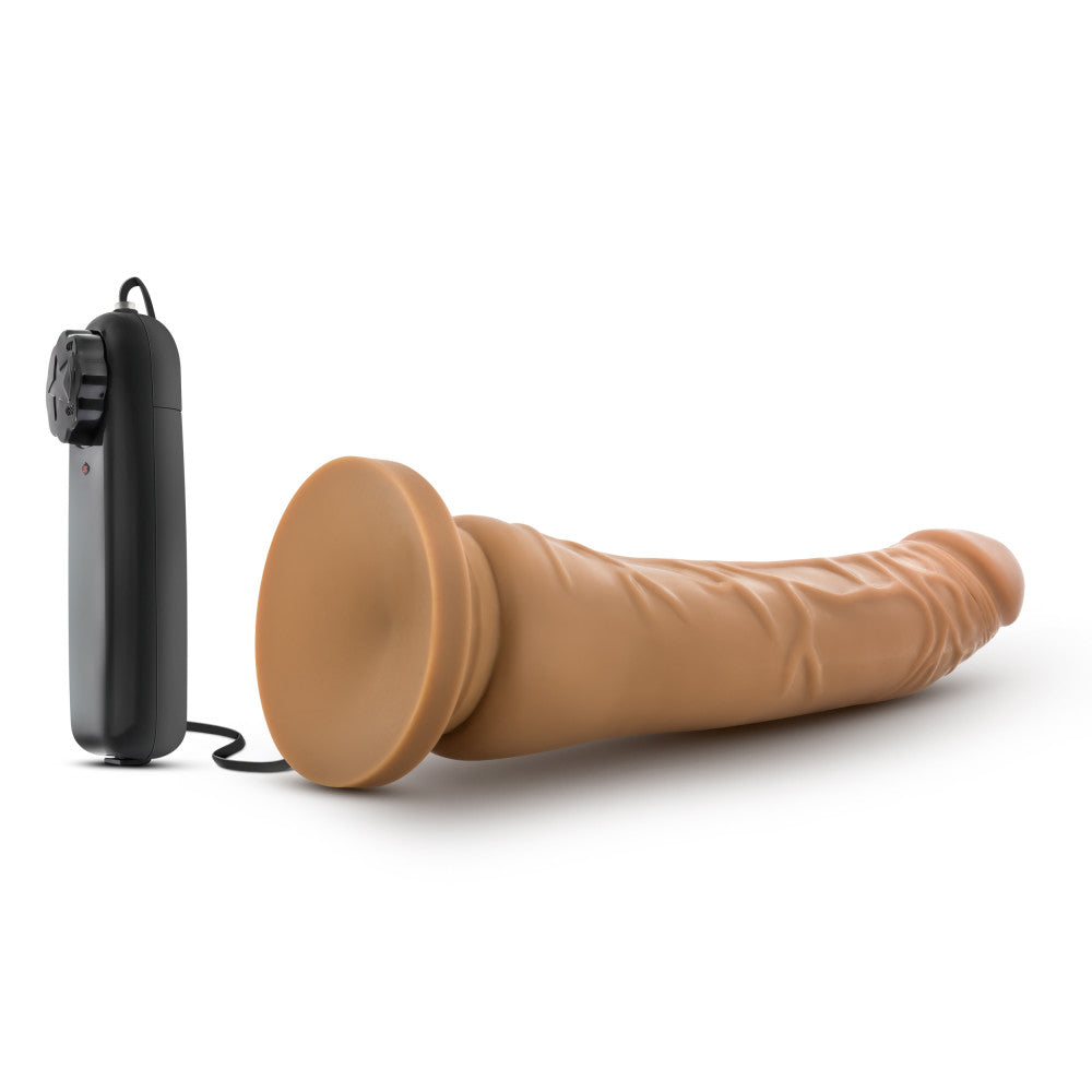 Dr. Skin By Blush® | Realistic Curved G-Spot Mocha 8.5-Inch Long Remote Control Vibrating Dildo With Suction Cup Base、mySite、bottomscart