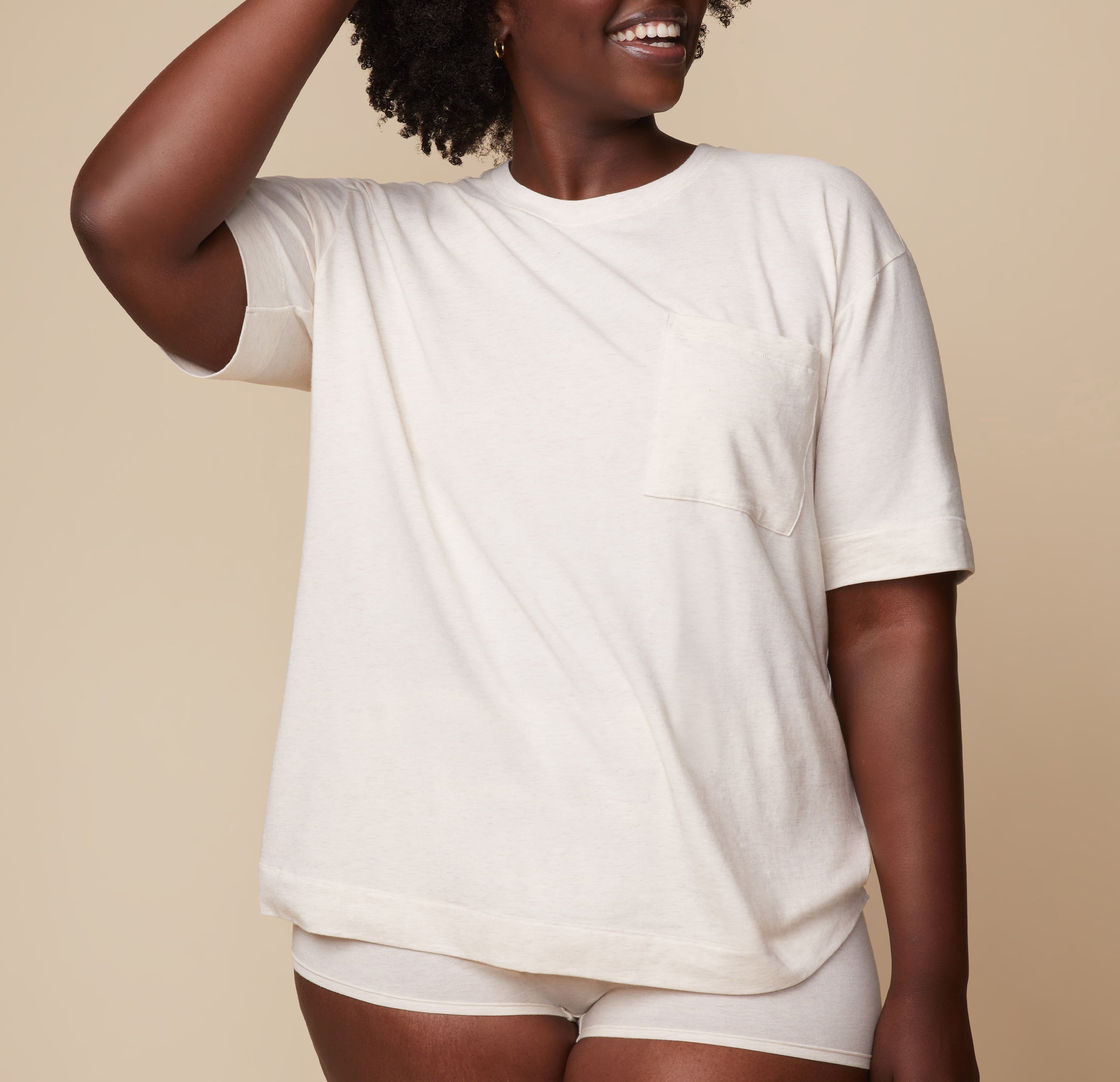 Cloud Cotton T-Shirt - Heather Oatmeal、mySite、bengalsvssteelers