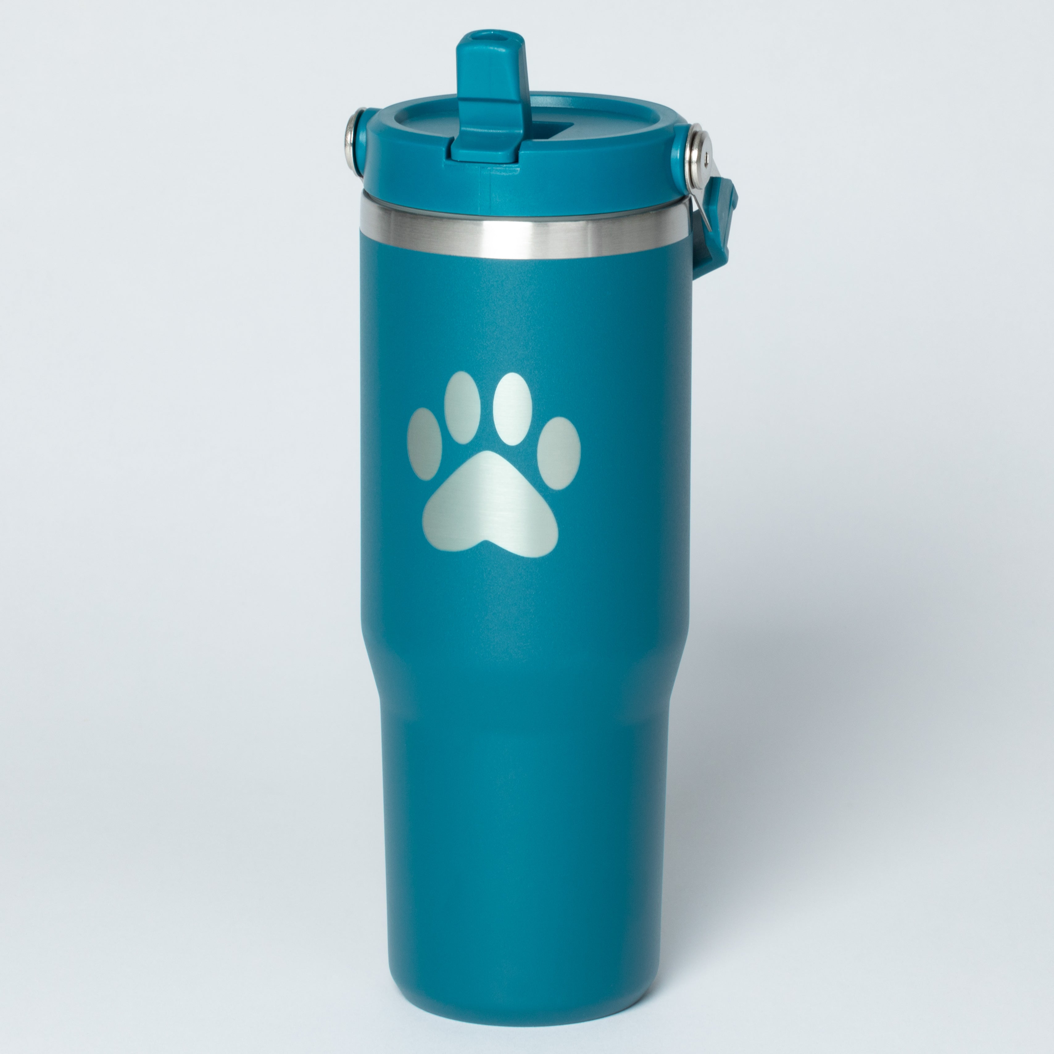 Paw Print Stainless Steel Tumbler with Flip Straw - 30 oz、mySite、camillekostekn