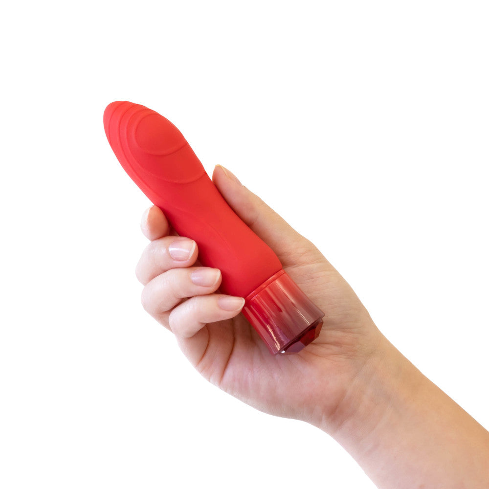 Oh My Gem By Blush® | Desire: 5.5 Inch Warming G Spot Stimulation Vibrator in Ruby with Powerful RumboTech™ Technology、mySite、bottomscart