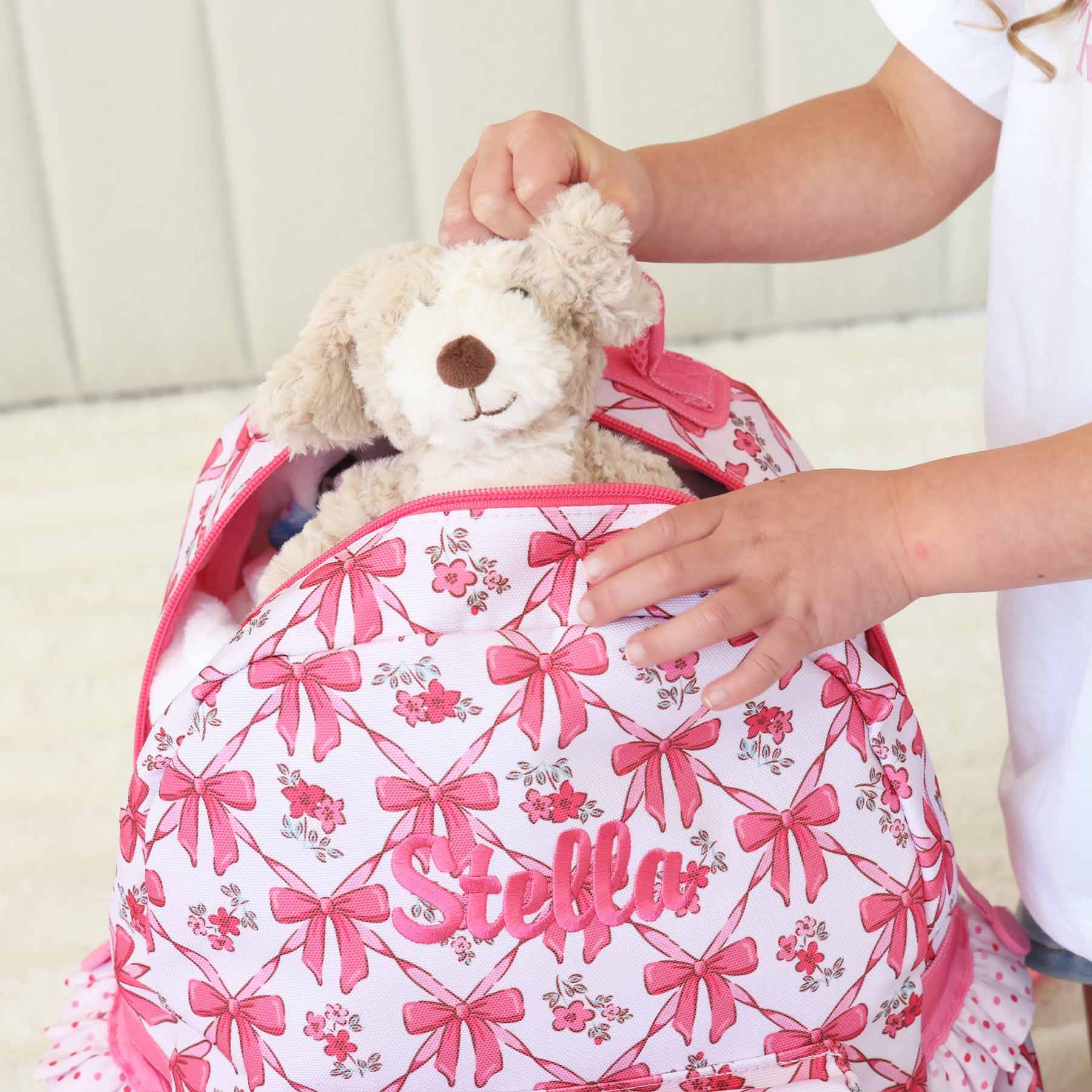  Kids Personalized Ruffle Backpack | Bow Besties、mySite、layawaytickets
