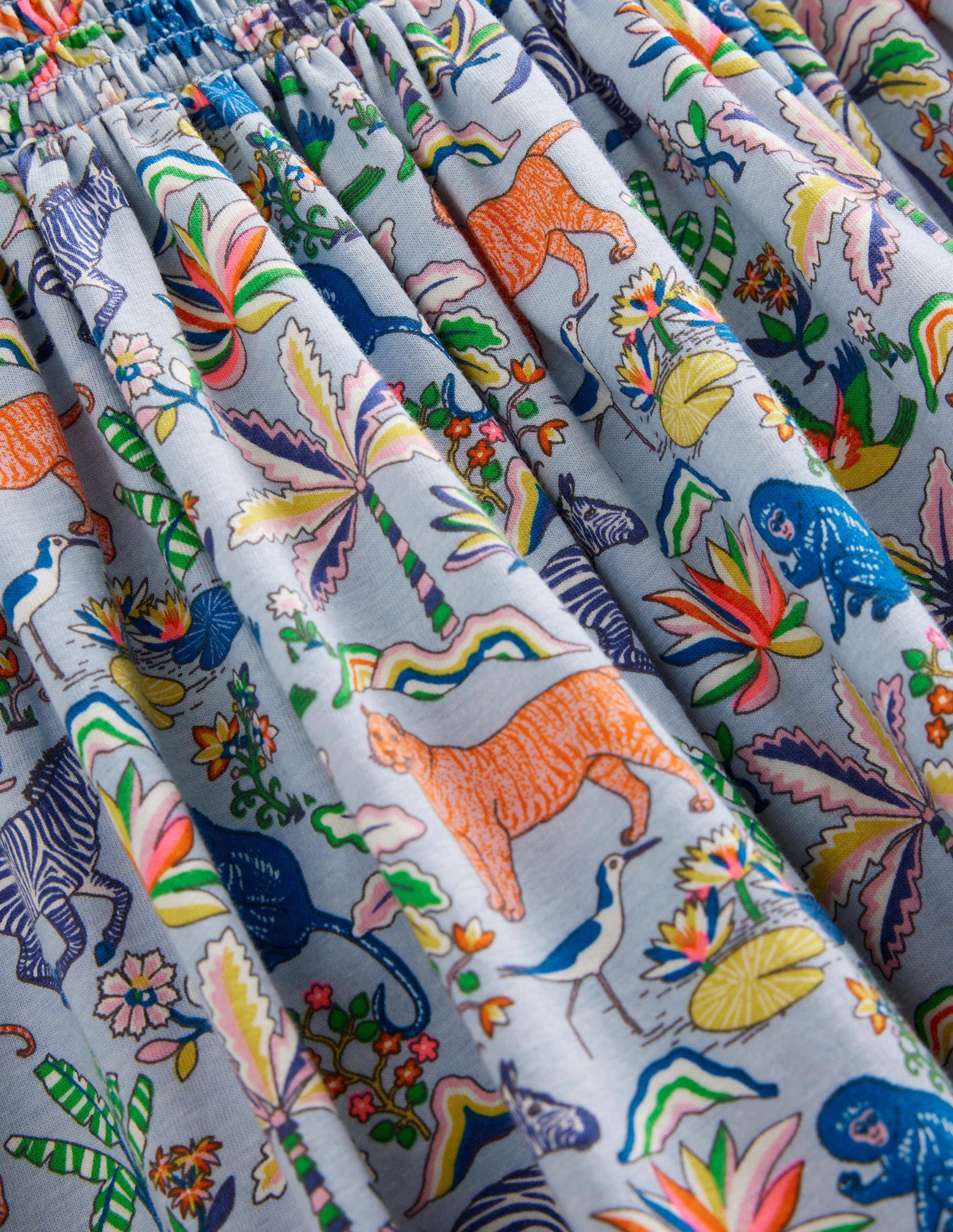  Shirred Jersey Dress-Surf Blue Tropical Garden、mySite、ashleygrahame