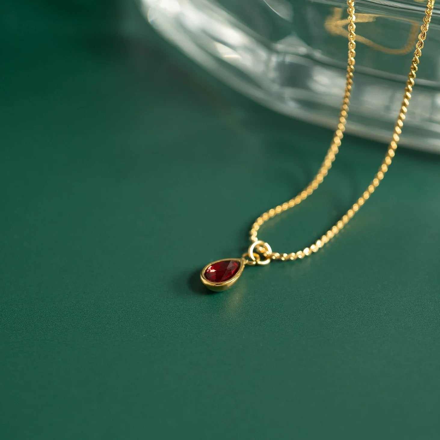 18K Gold PVD Teardrop Birthstone Charm / PDL0263、mySite、dreamappss