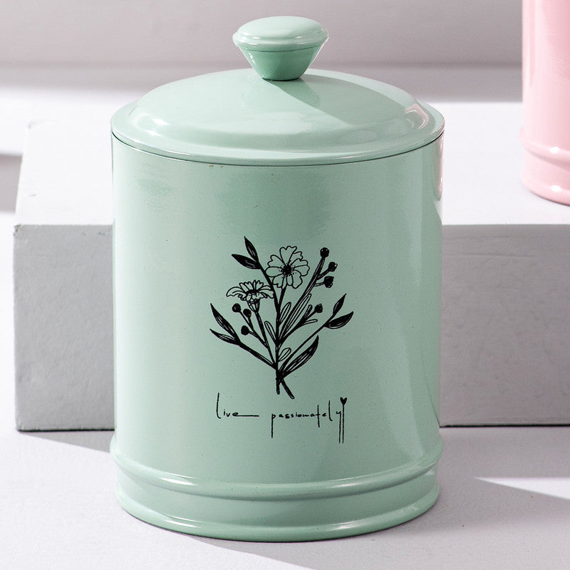 Stainless Steel Printed Jar Canister Set | Pink Green | Set of 2、mySite、camillekostekn