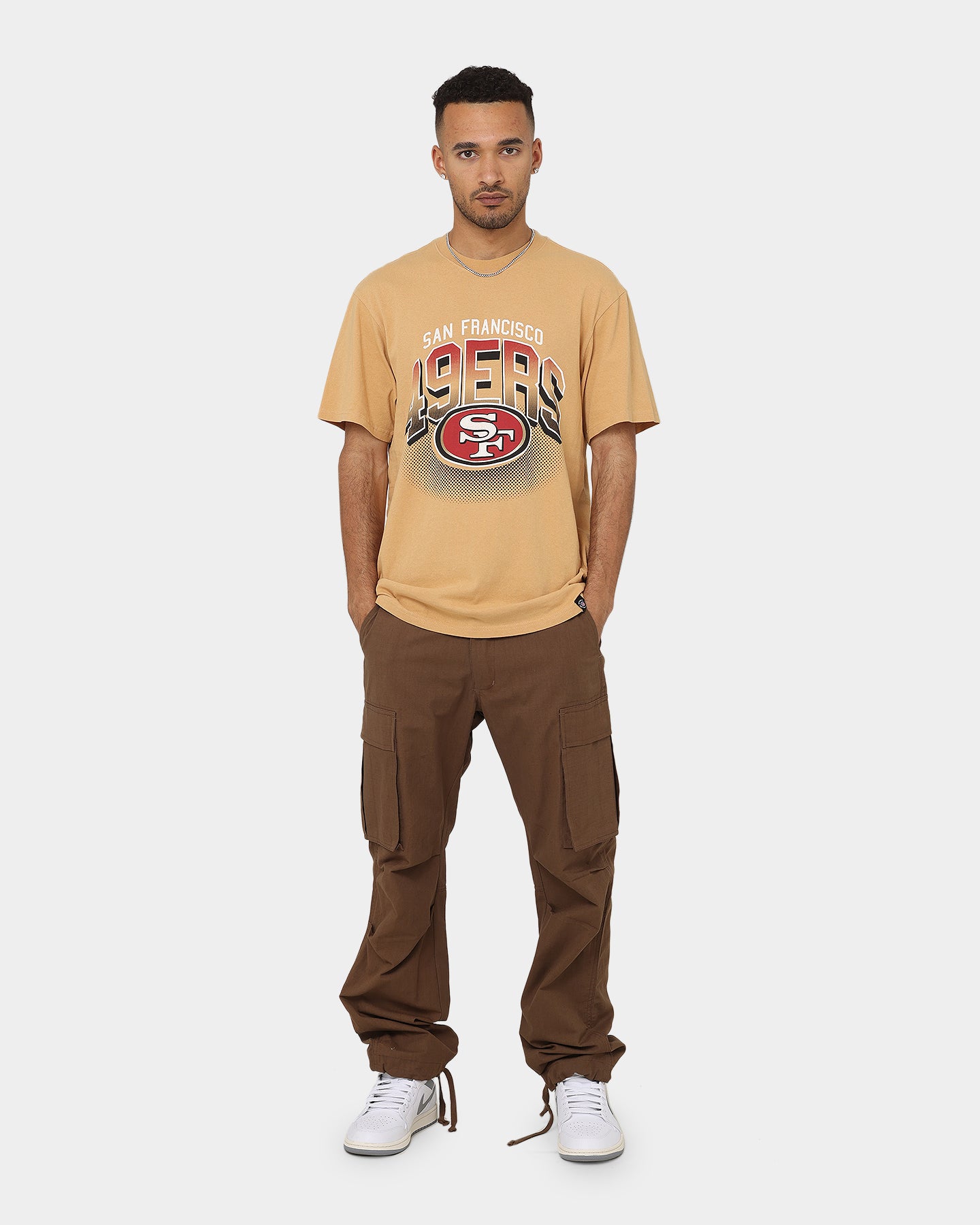 Majestic Athletic San Francisco 49ers Vintage Arch T-Shirt Tan、mySite、zt4zffjzw