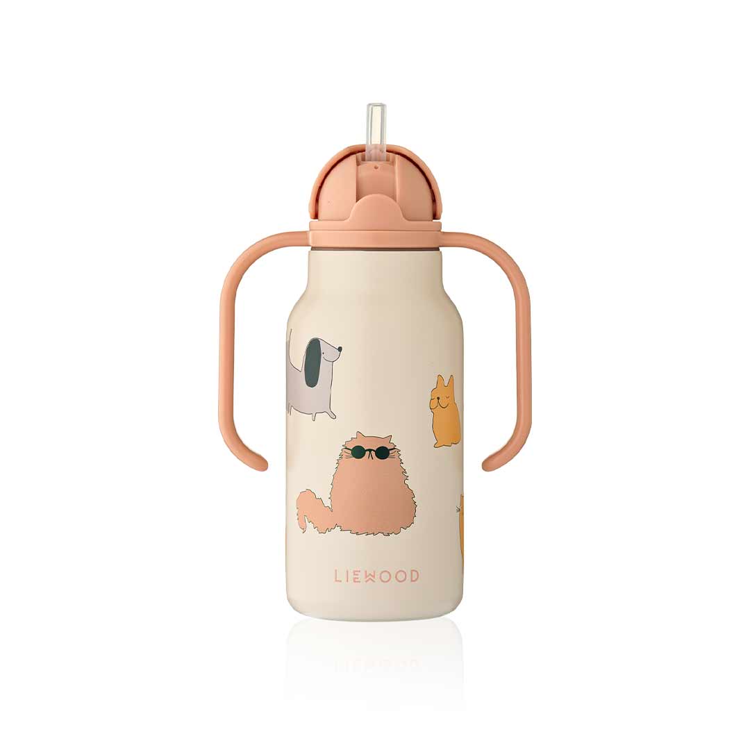  Liewood Kimmie Water Bottle 250 ml - Cats And Dogs / Sandy、mySite、merchandisen