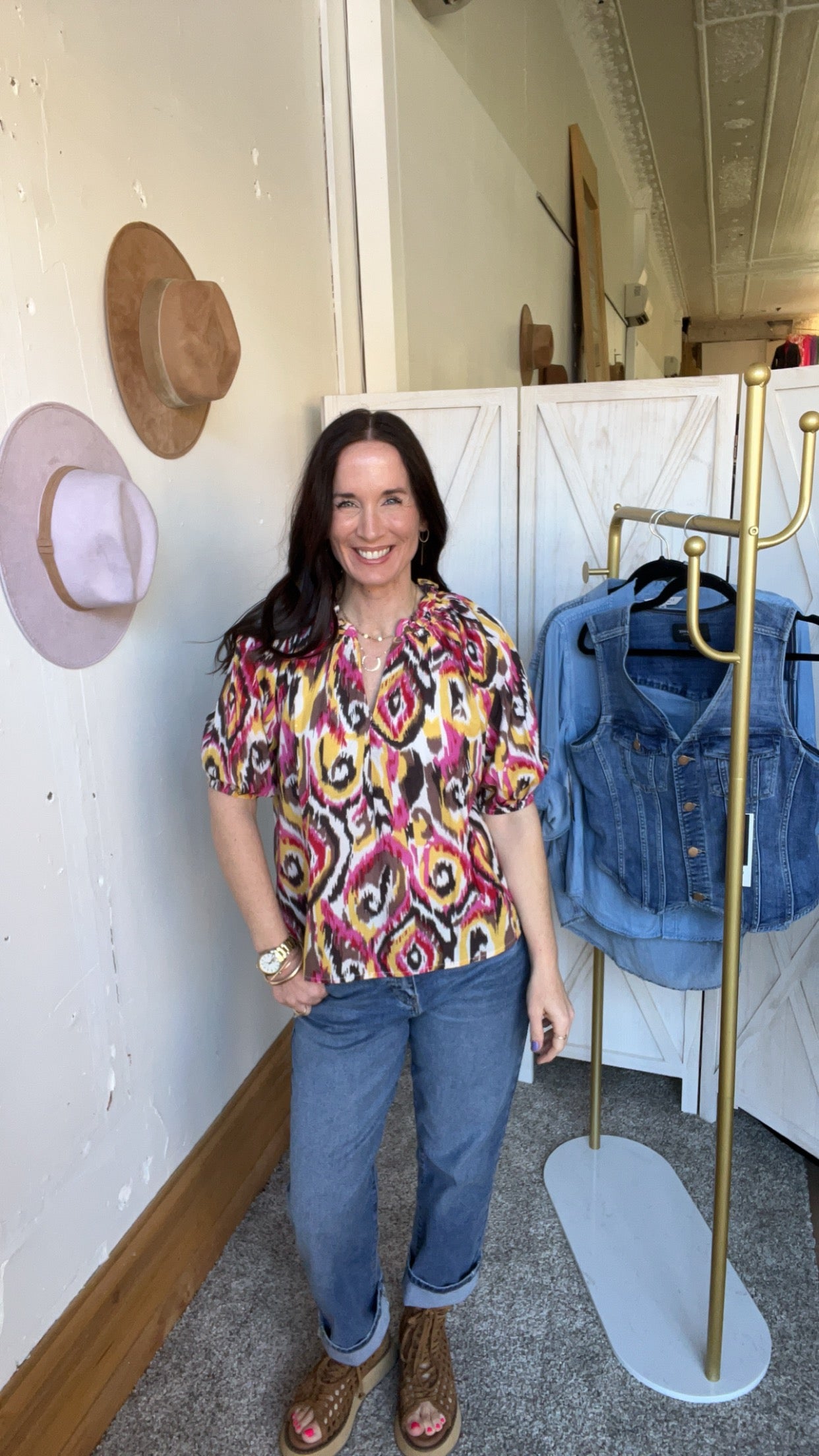 Dylan Roxanne Puff Sleeve Top、mySite、garagedoors4me