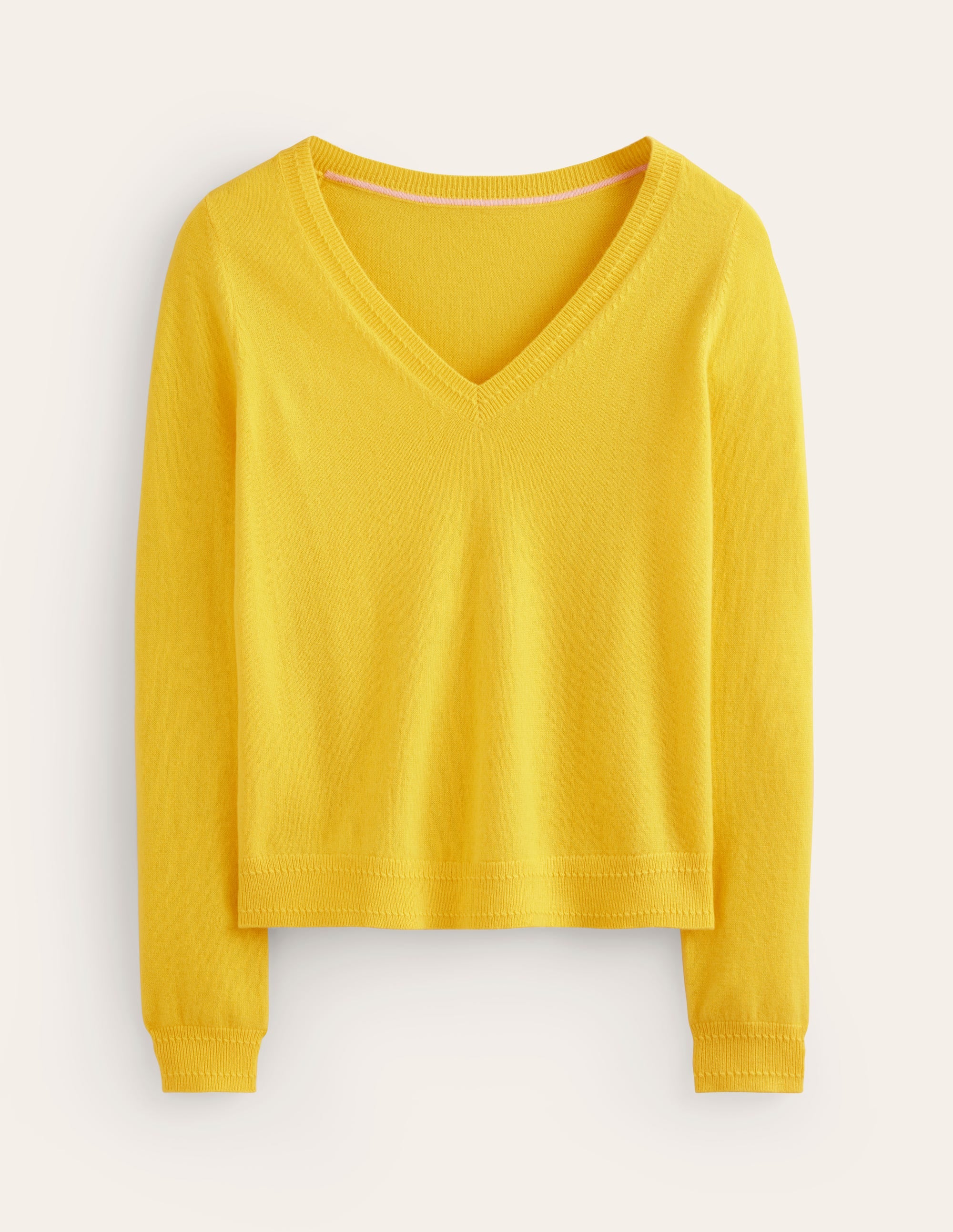  Eva Cashmere V-Neck Jumper-Pineapple Yellow、mySite、ashleygrahame
