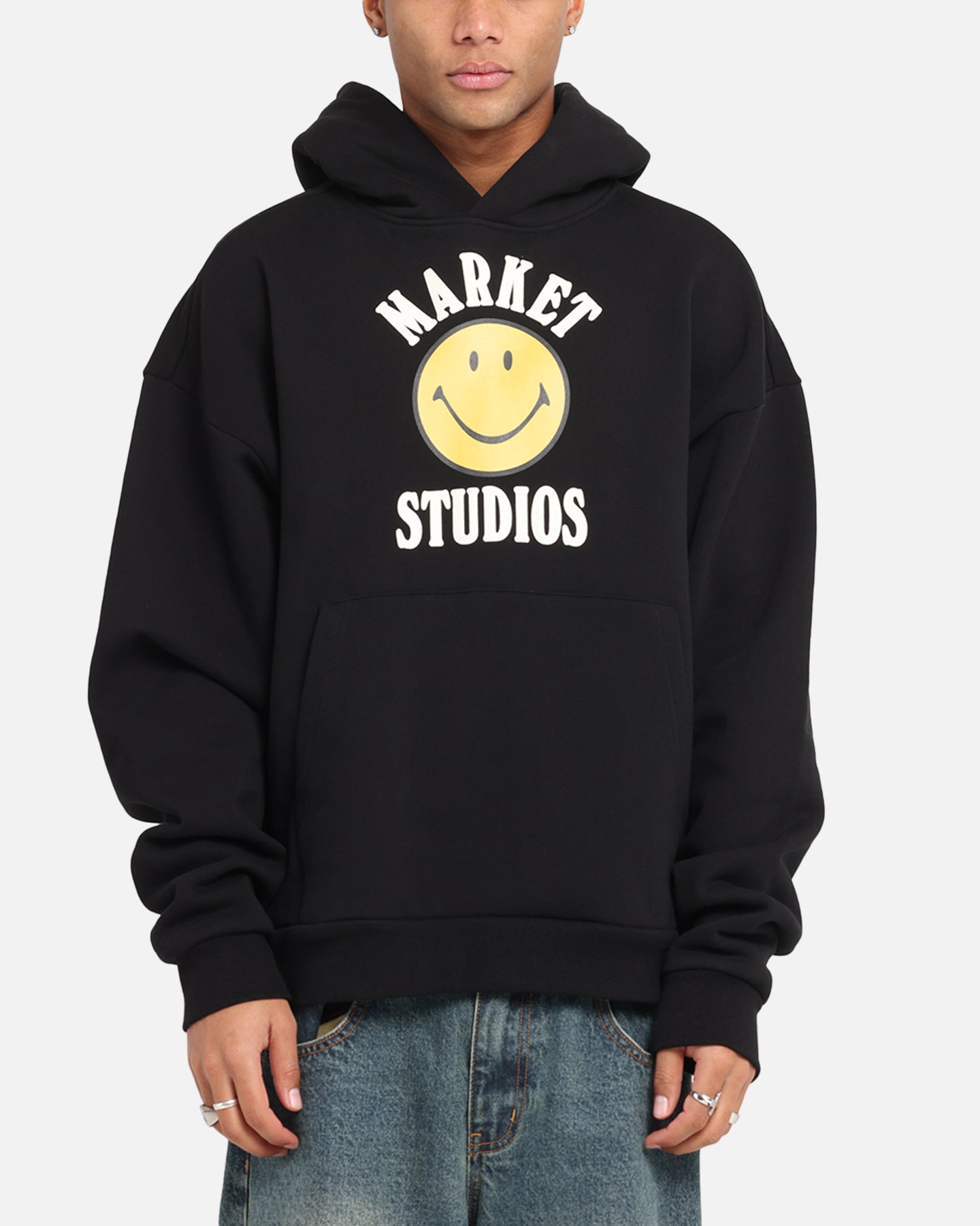 Market Smiley Lockup Hoodie Black、mySite、zt4zffjzw