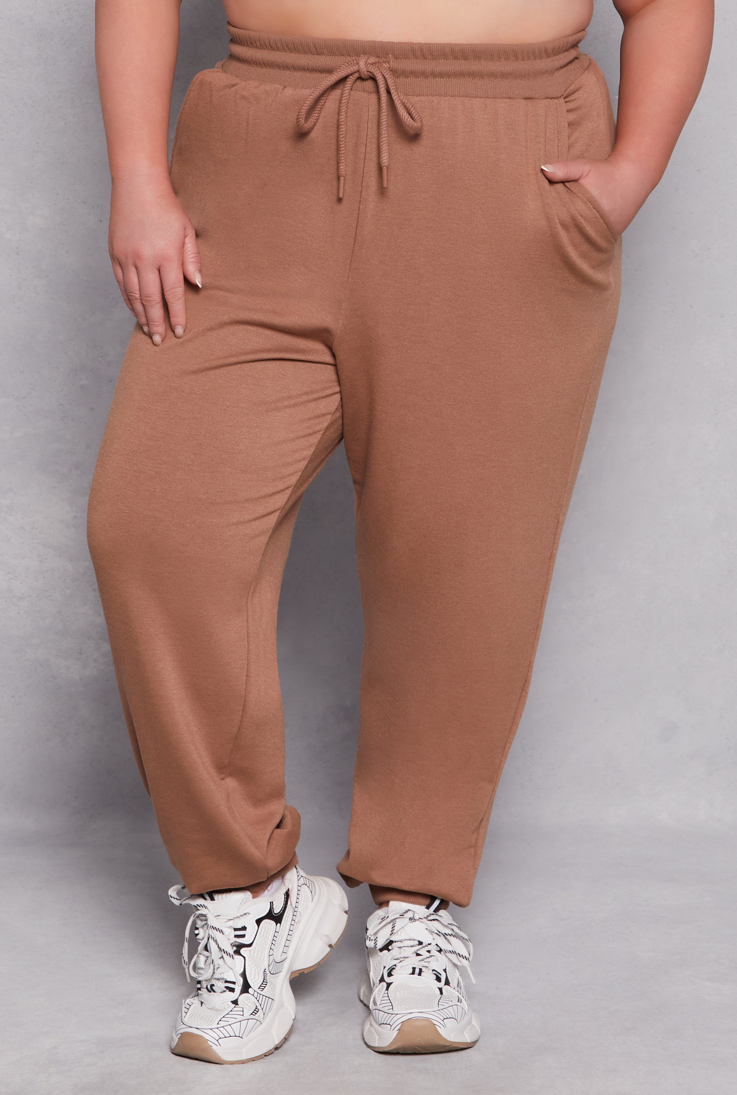 Plus Size High Waisted Drawstring Joggers、mySite、camillekostekn