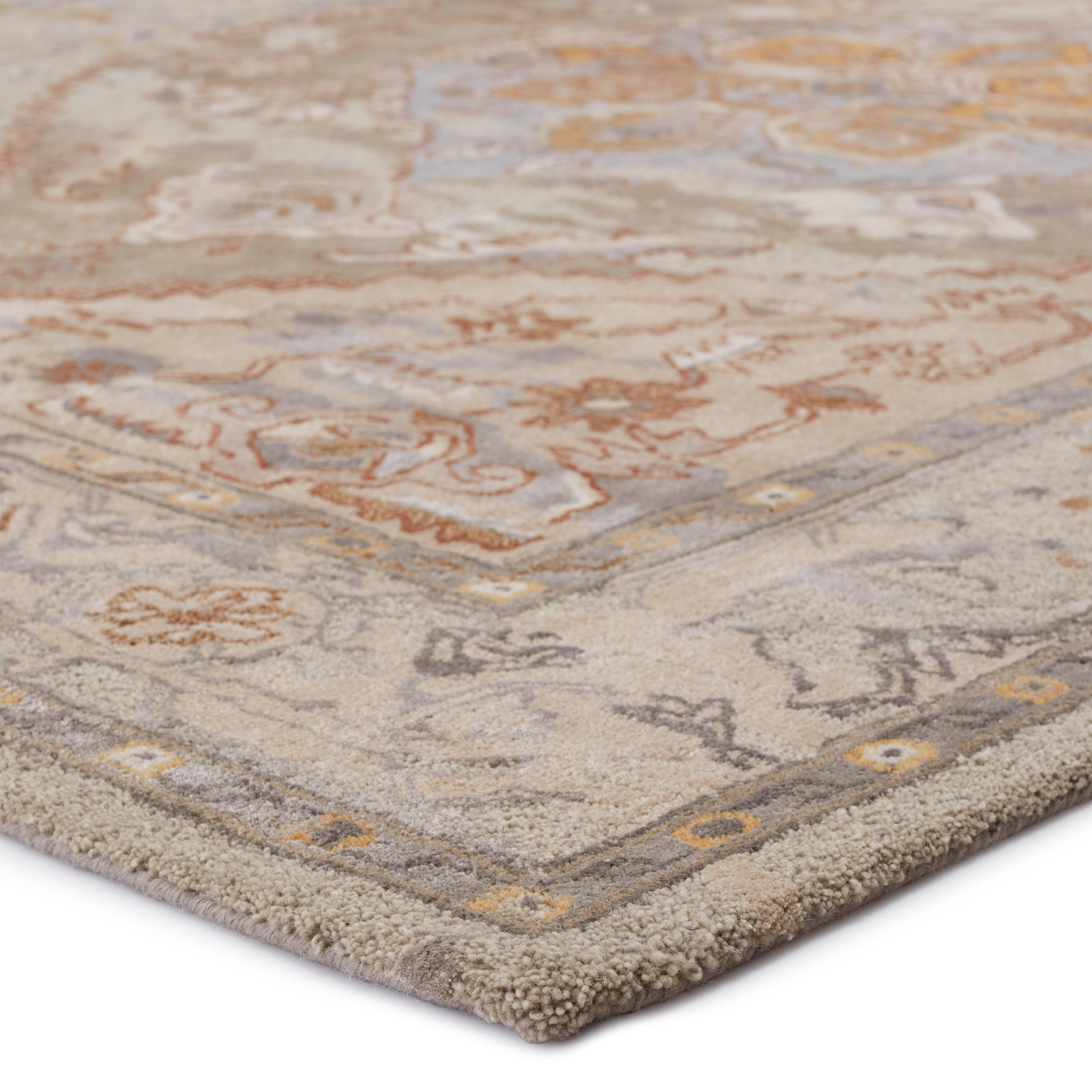 Raisa Handmade Medallion Taupe Gold Area Rug、mySite、gigharbornorthrealestate