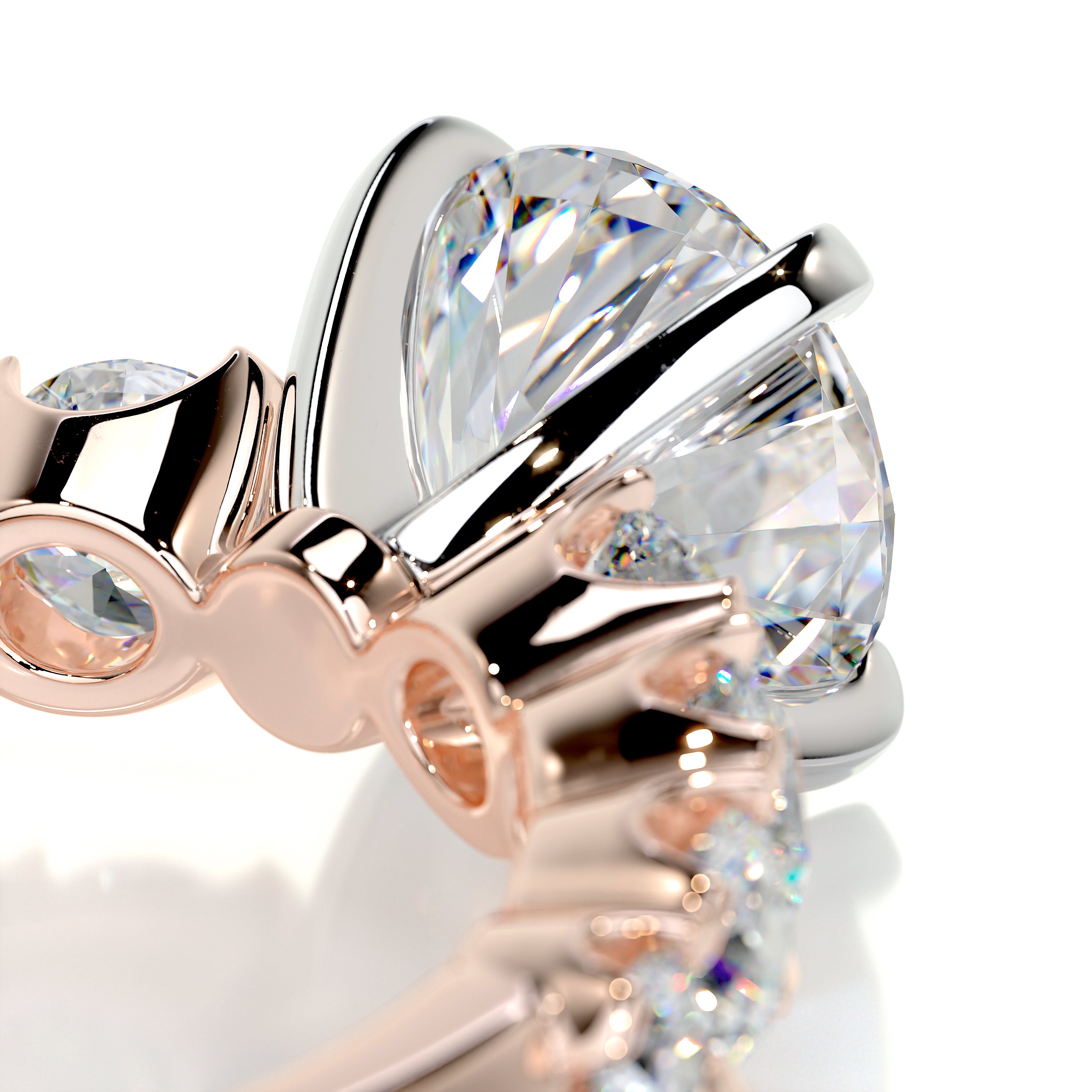 Mai Moissanite & Diamond Ring -14K Rose Gold、mySite、hinf8tx79