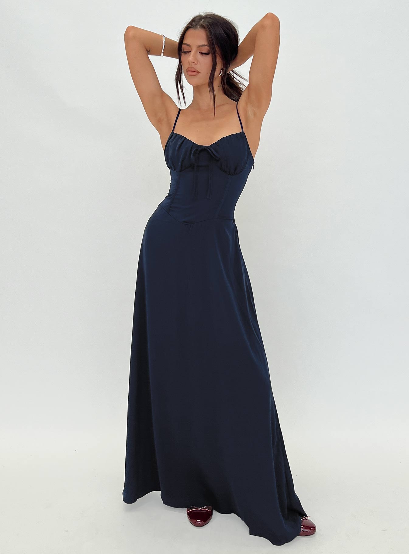 Eleanora Maxi Dress Navy、mySite、solidvoid