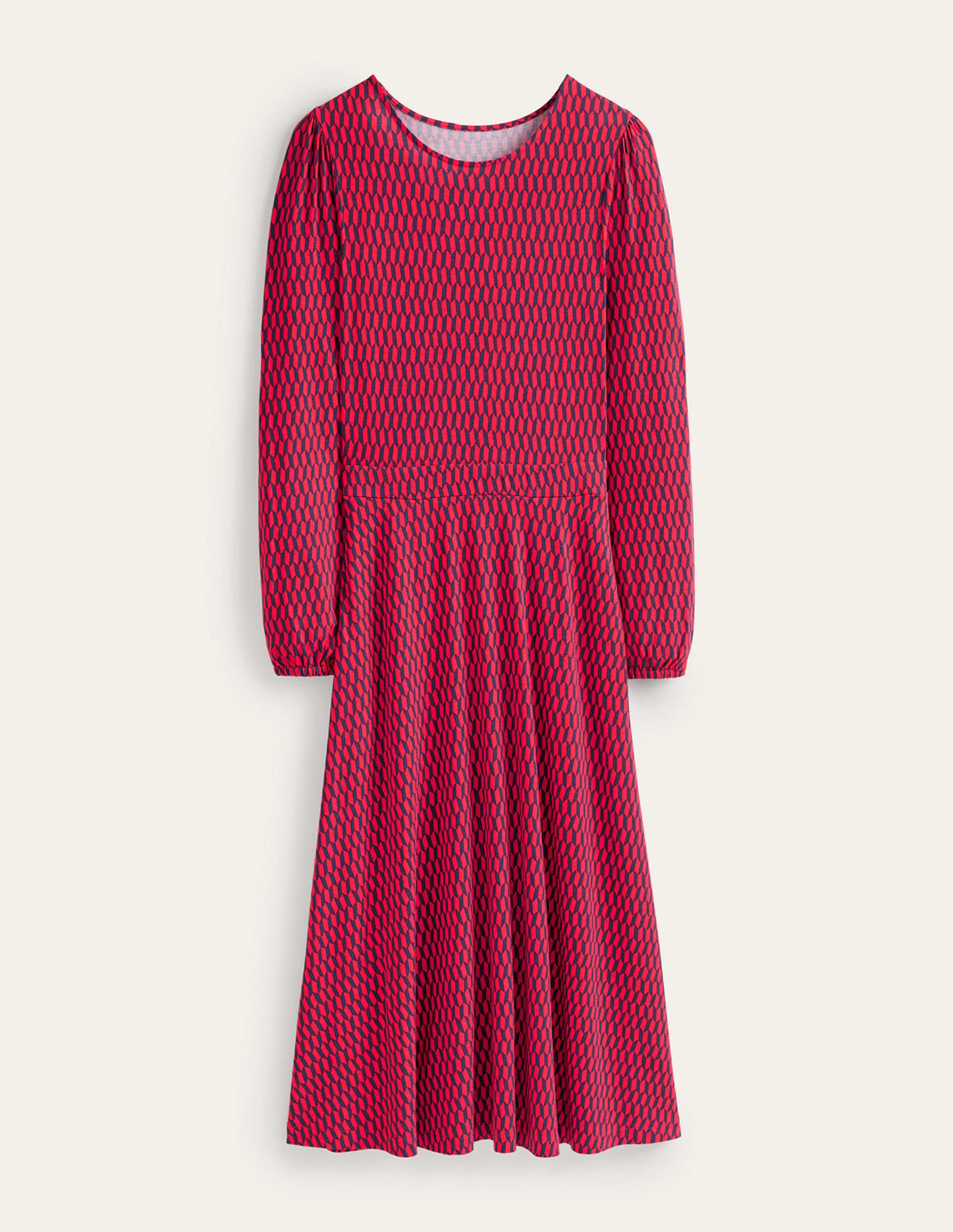  Camille Jersey Midi Dress-Brilliant Red, Block Tile、mySite、ashleygrahame