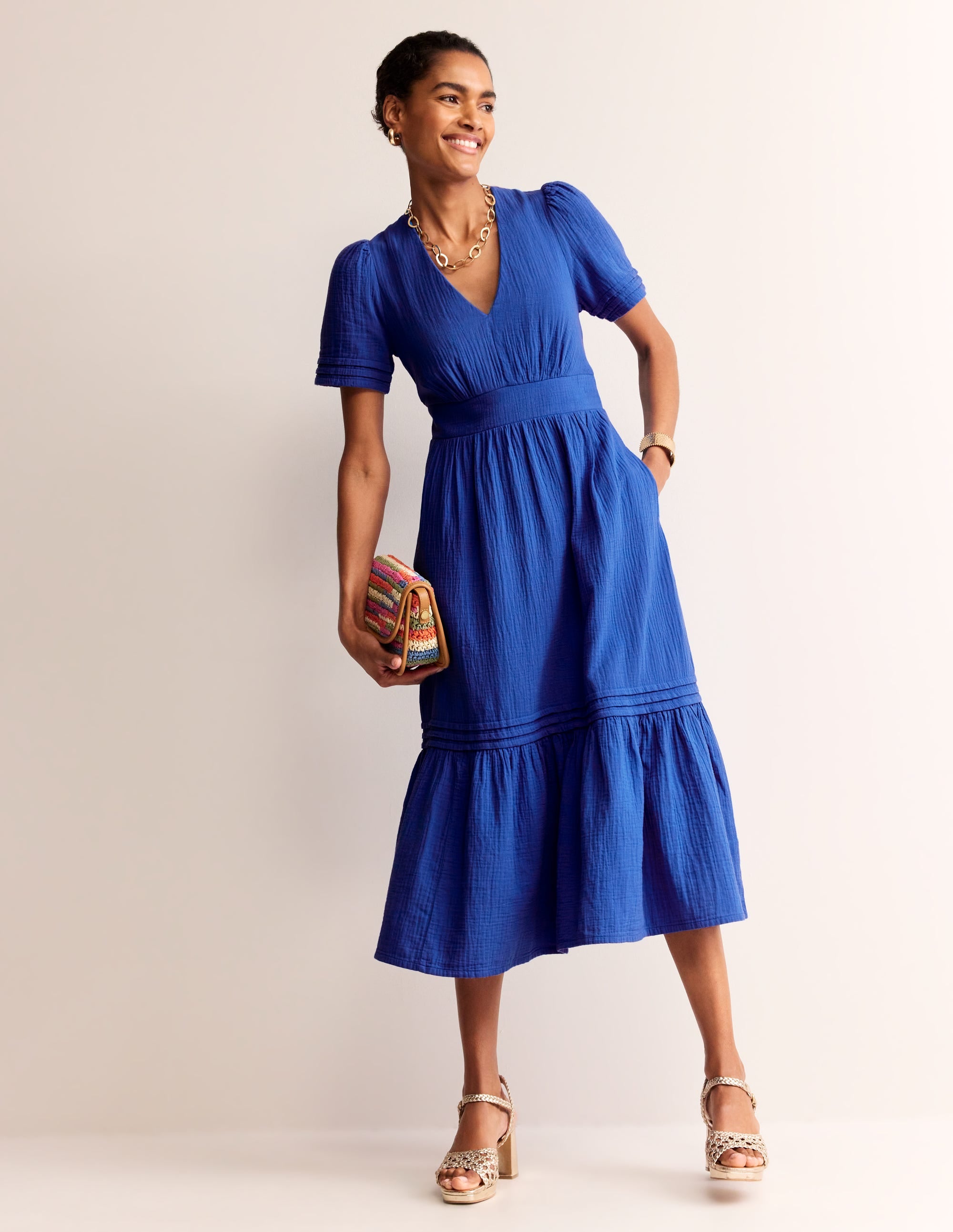  Eve Double Cloth Midi Dress-Indigo Bunting、mySite、ashleygrahame