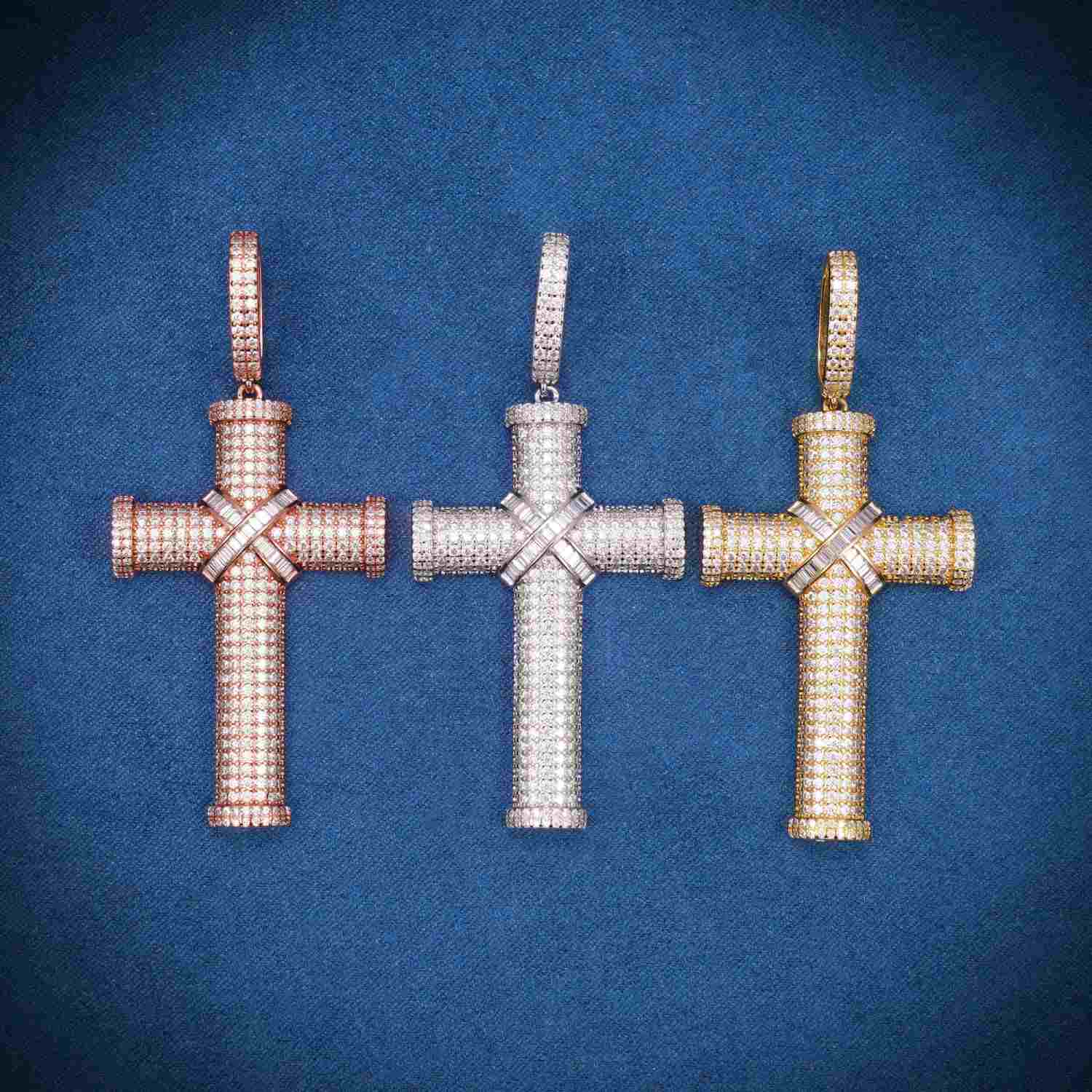 Moissanite X Cross Pendant 14K Gold、mySite、hinf8tx79