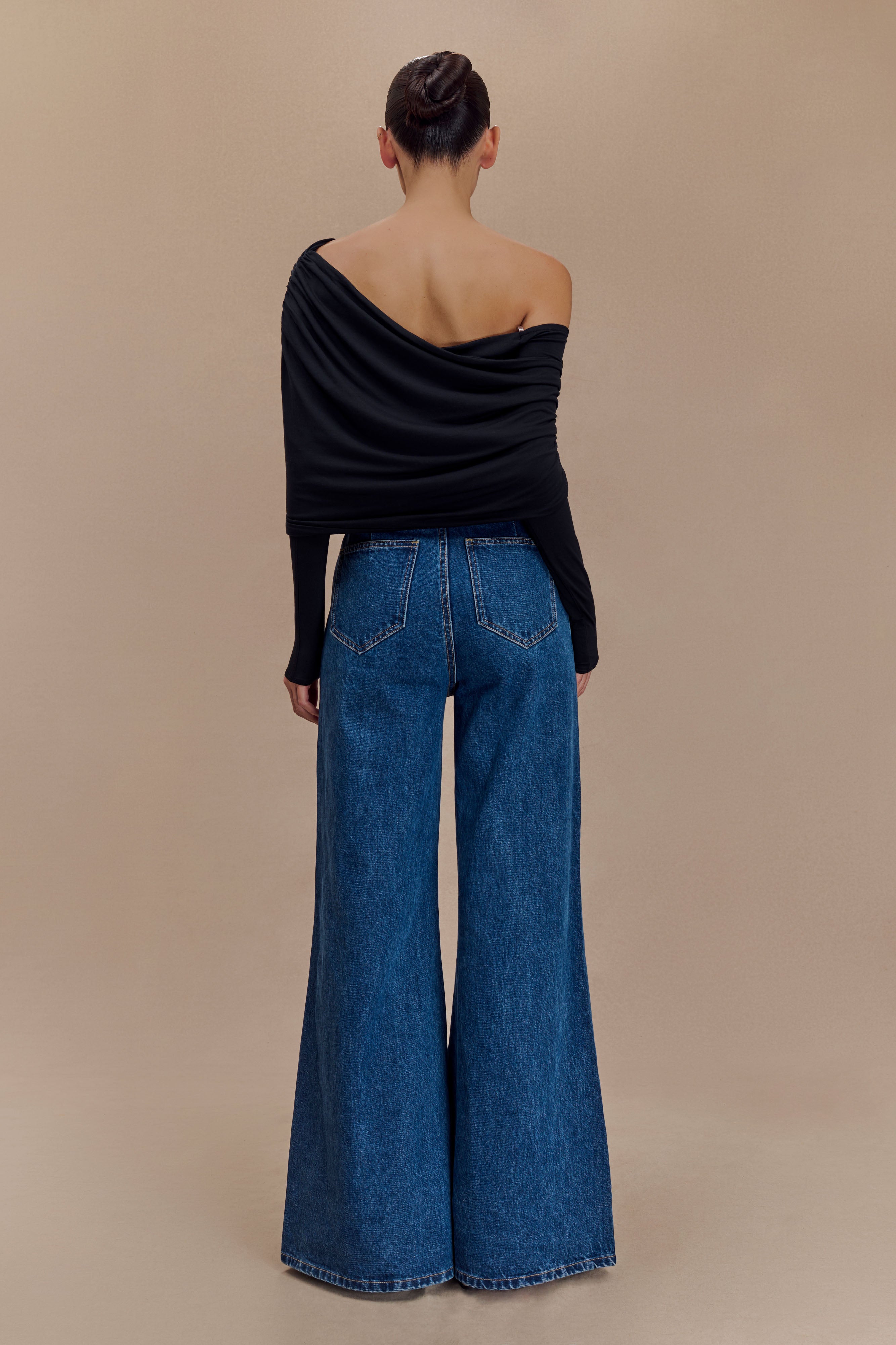 Corinna Modal One Shoulder Top - Black、mySite、solidvoid