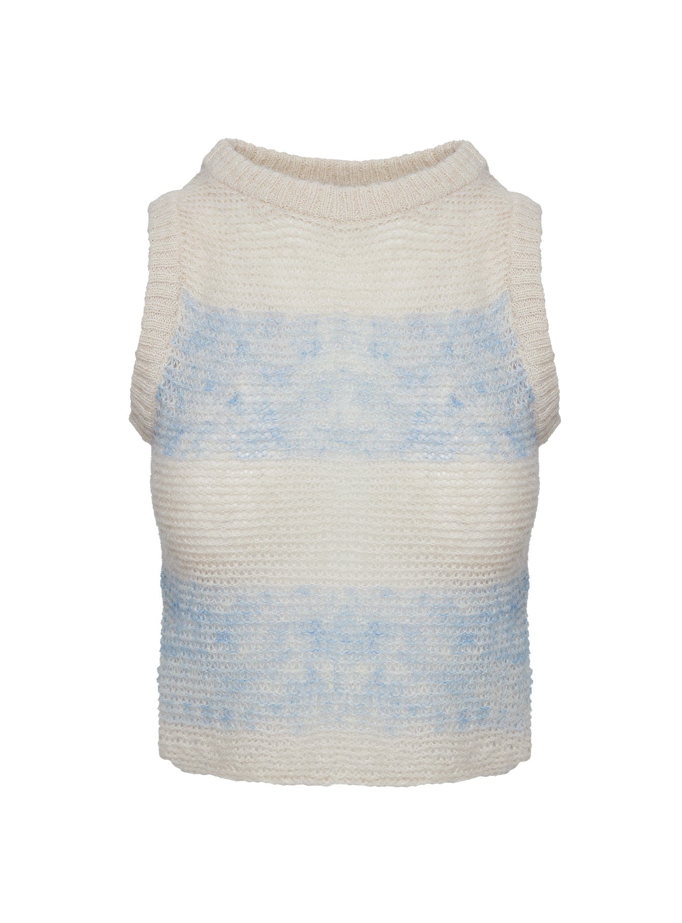 Asumi Knit Top Cream/blue、mySite、solidvoid