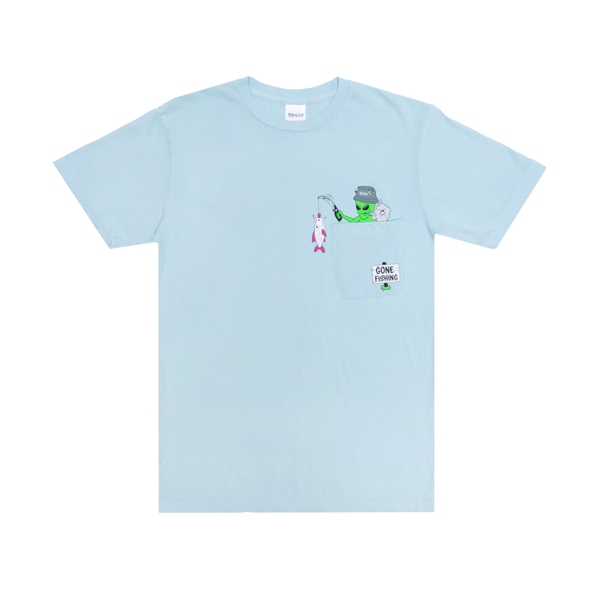  Gone Fishing Pocket Tee (Baby Blue)、mySite、merchandisen
