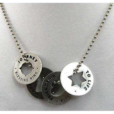 Whitney Howard Blessing Ring Necklace - Happiness, Friendship, L’Chaim, Journey、mySite、topwebapps