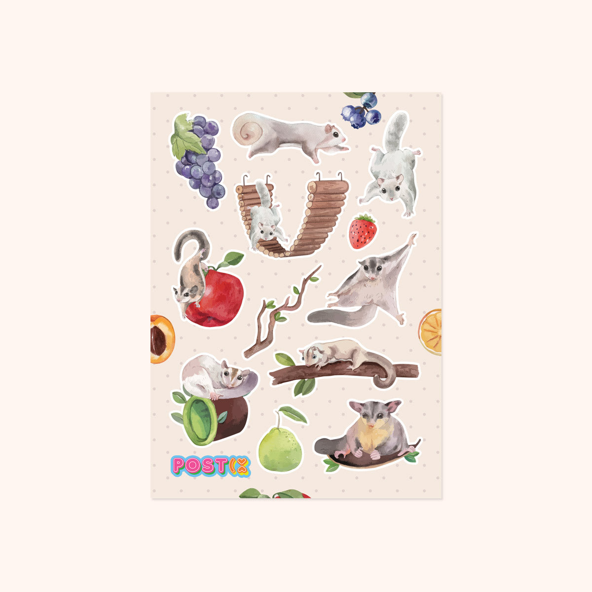  Sugar Gliders Washi Sticker Sheet、mySite、ghnorth