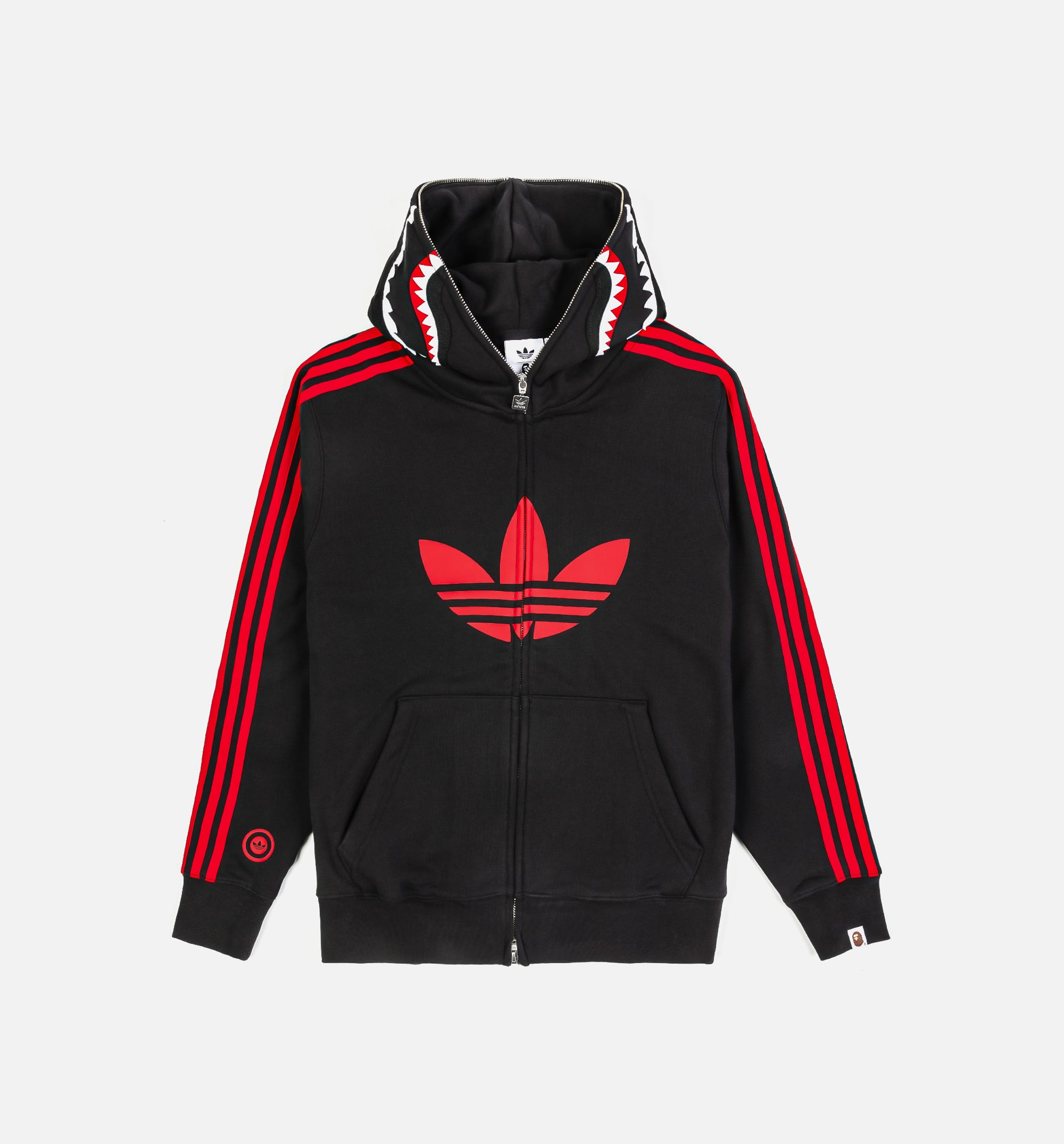 Bape x Adidas Shark Fleece Full Zip Mens Hoodie - Black、mySite、dreamappss