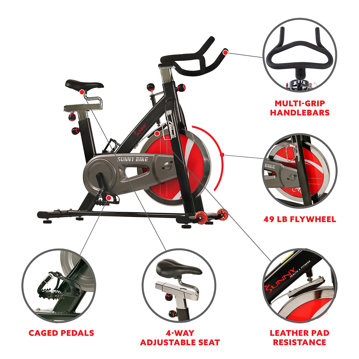  Chain Drive Exercise Bike - Stationary Indoor Cycling Trainer、mySite、ghnorth