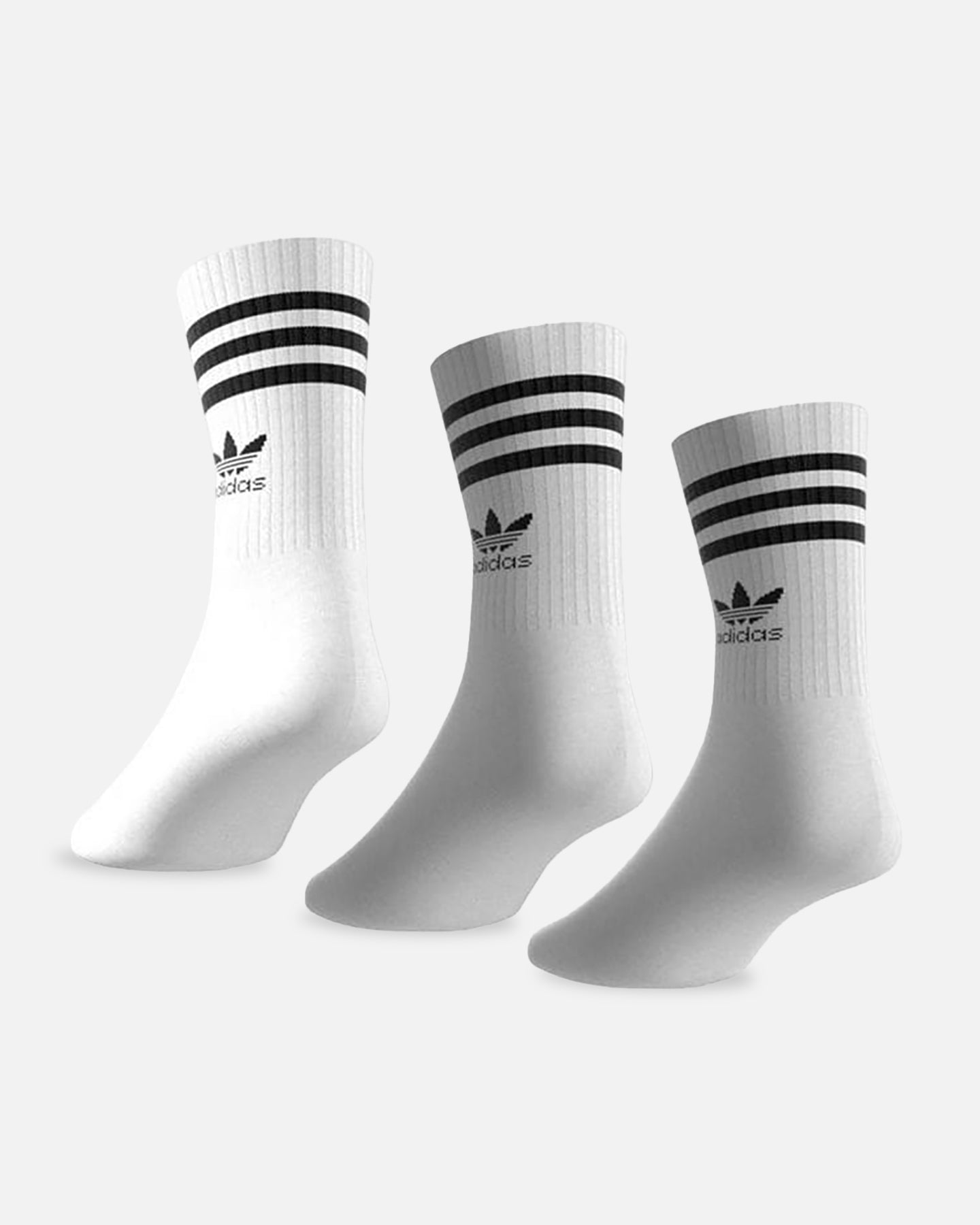 Adidas Solid Mid Cut Crew Socks 3 Pack White、mySite、zt4zffjzw
