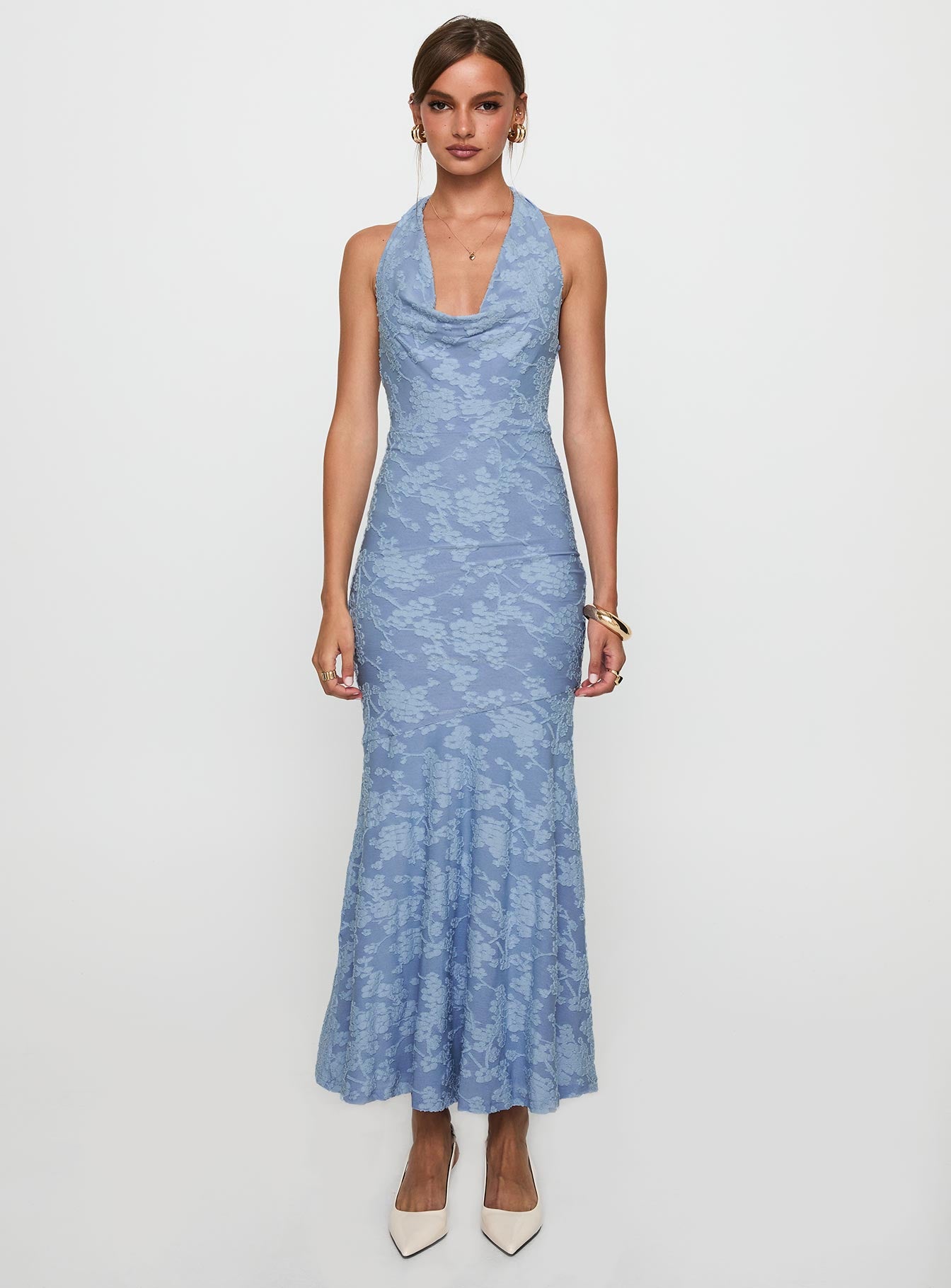 Aymie Halter Maxi Dress Blue、mySite、solidvoid
