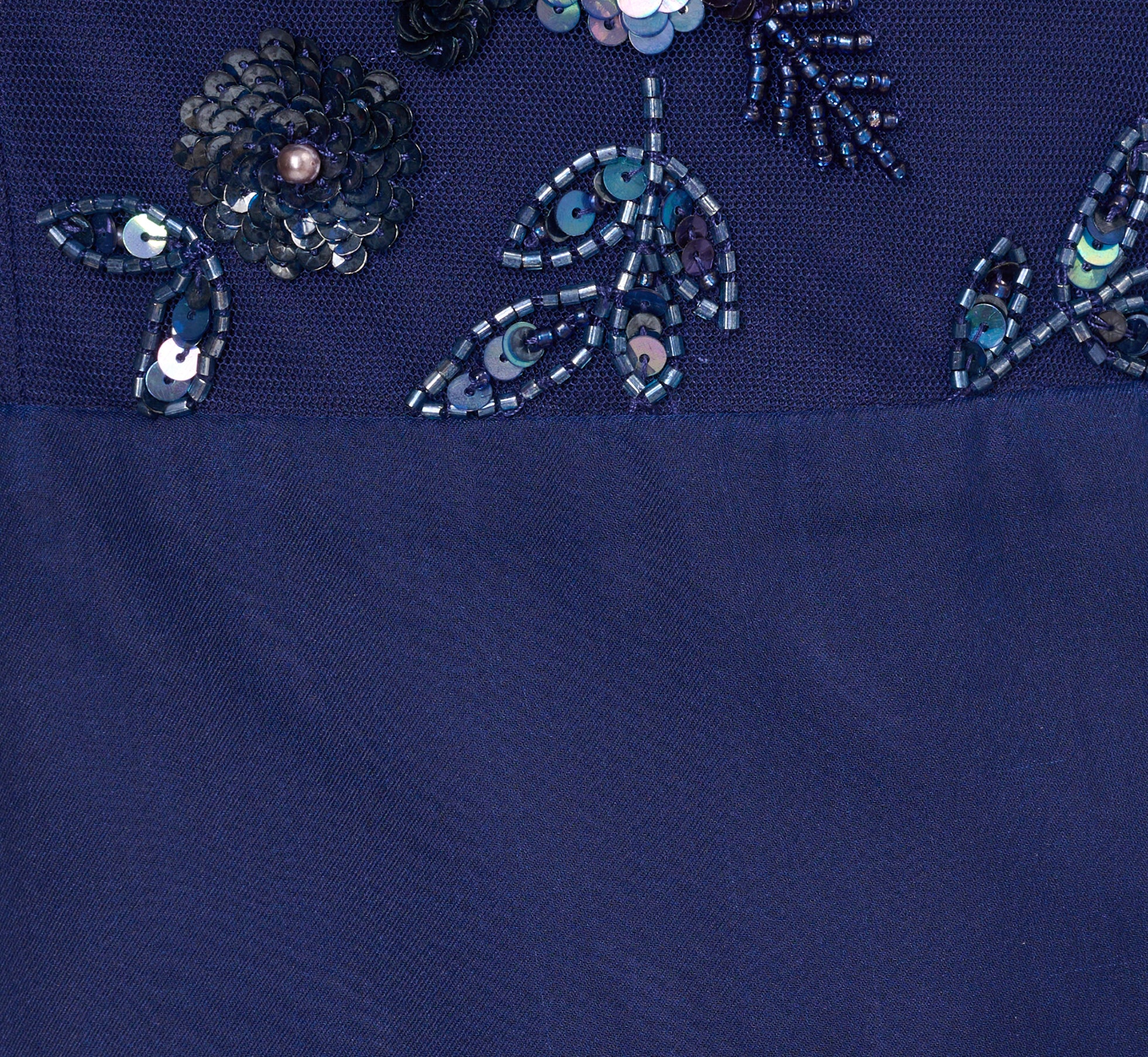 Tiered Organza Gown With Beaded Bodice In Navy、mySite、solidvoid