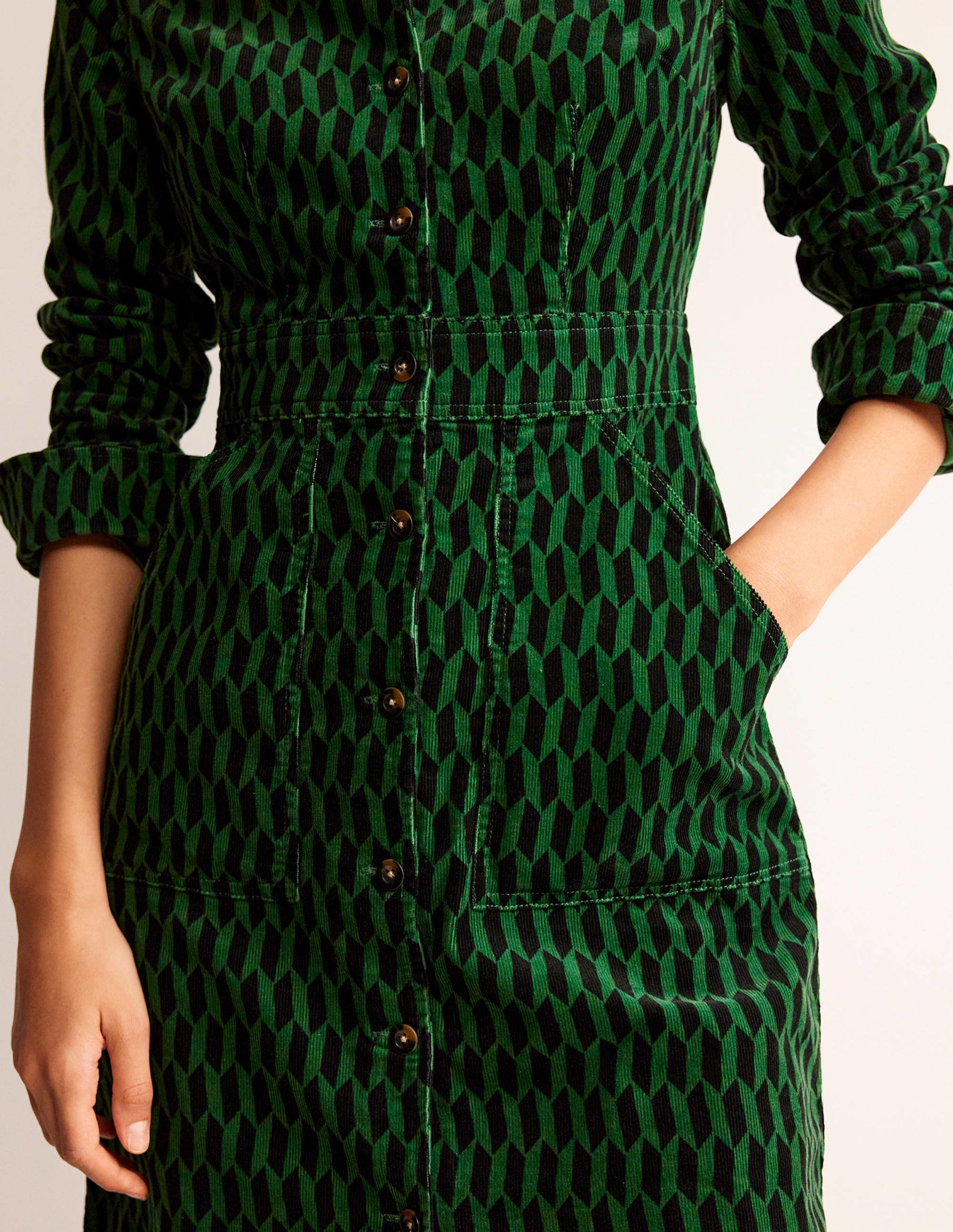  Flora Cord Shirt Dress-Amazon Green, Block Tile、mySite、ashleygrahame