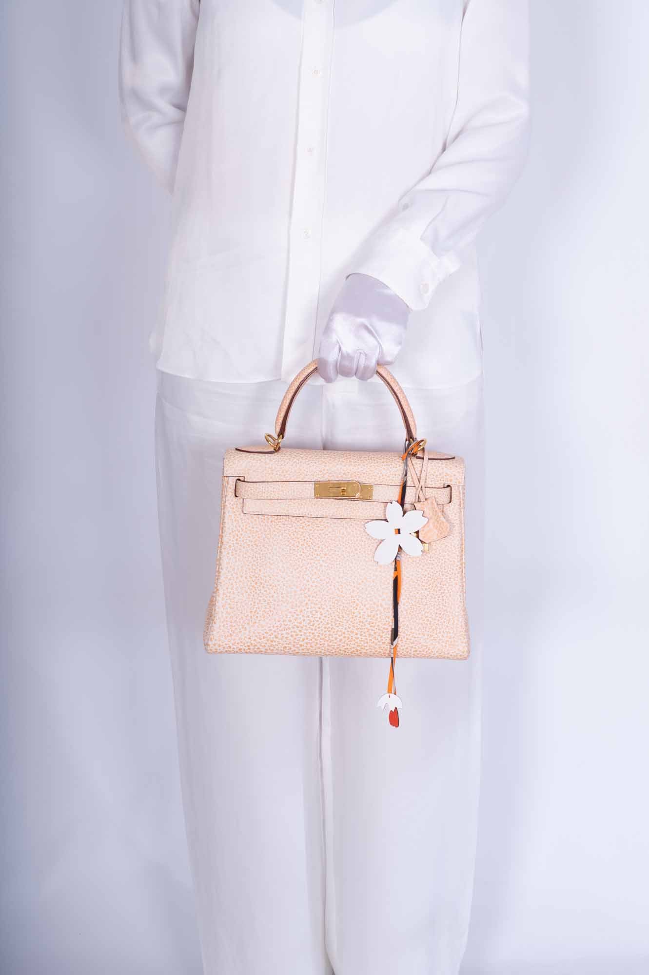 Hermès Kelly 28 Retourne Orange Dalmatian Buffalo Skipper Gold Hardware、mySite、garminoutage.com