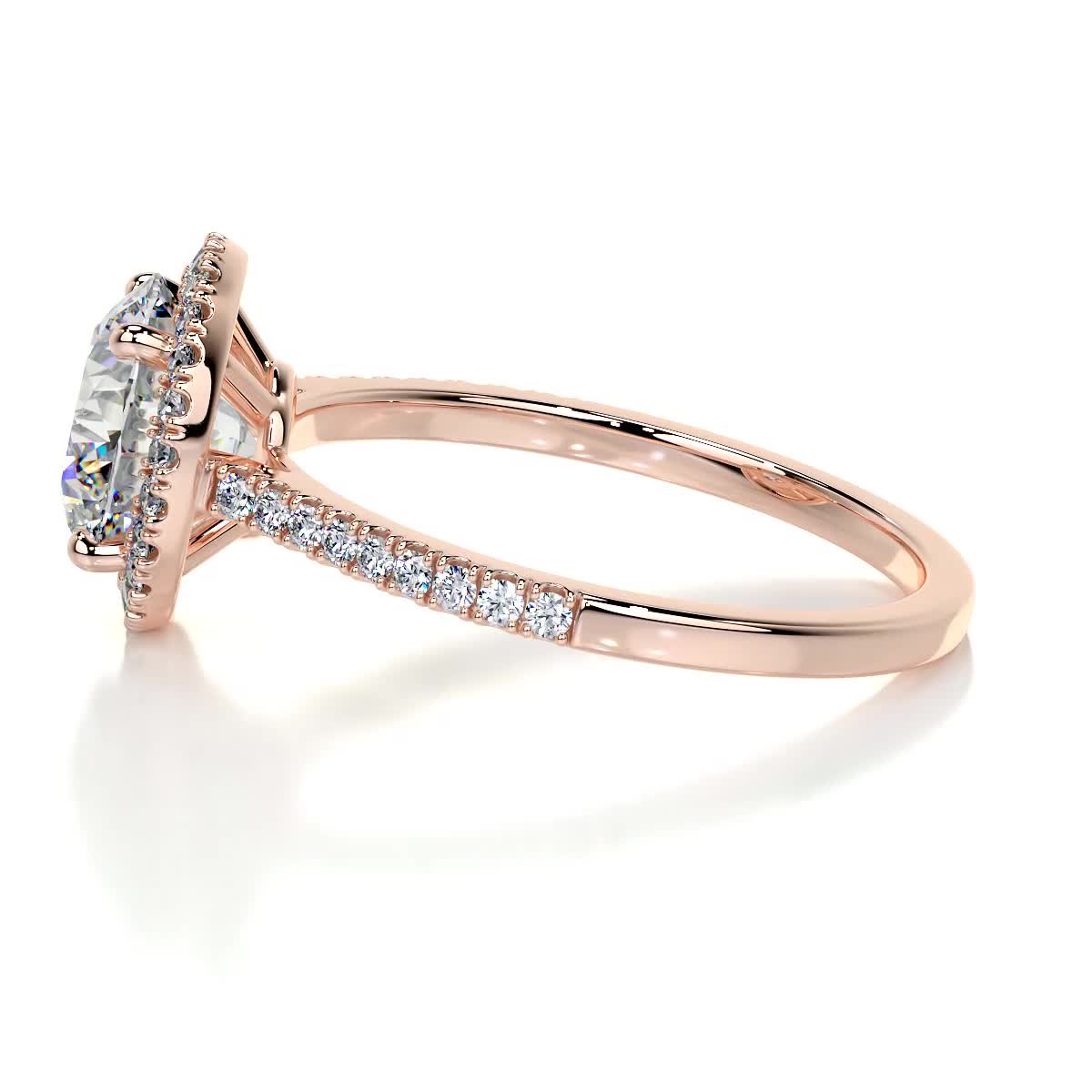 Layla Moissanite & Diamond Ring - 14K Rose Gold、mySite、hinf8tx79