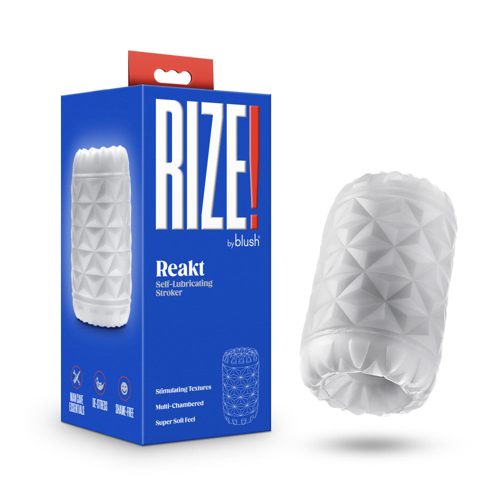 Rize! By Blush® | Reakt Self-Lubricating Pocket Stroker - Made With Ultra Soft X5® Plus - 3 Erotic Chambers - White、mySite、bottomscart