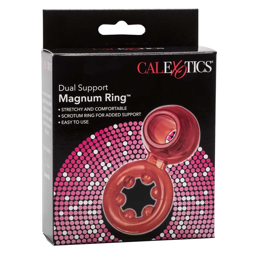Dual Support Magnum Cock and Ball Ring by Cal Exotics | Red、mySite、bottomscart