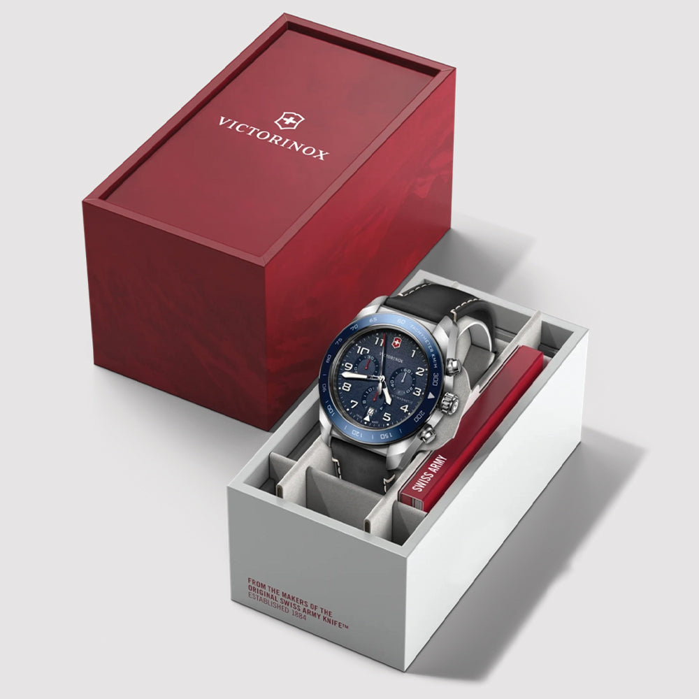 Swiss Army Chrono Quartz 42mm - Blue on Black Leather Strap、mySite、botmansion