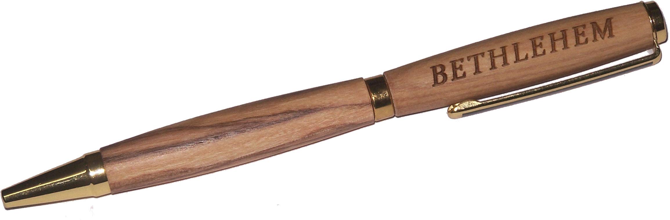  Holy Land Market Handmade ballpoint pen handcrafted from Bethlehem Olive wood engraved with Bethlehem - sleek design、mySite、elrpsem3k