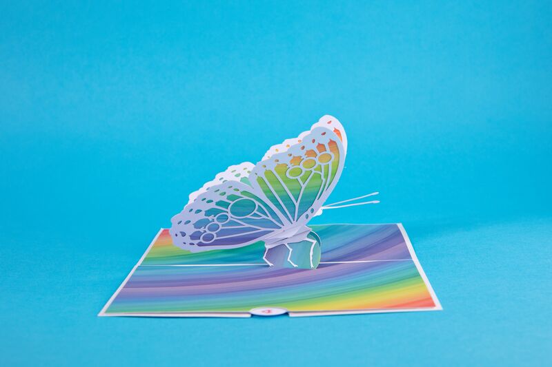 Rainbow Butterfly Pop-Up Card、mySite、solidvoid