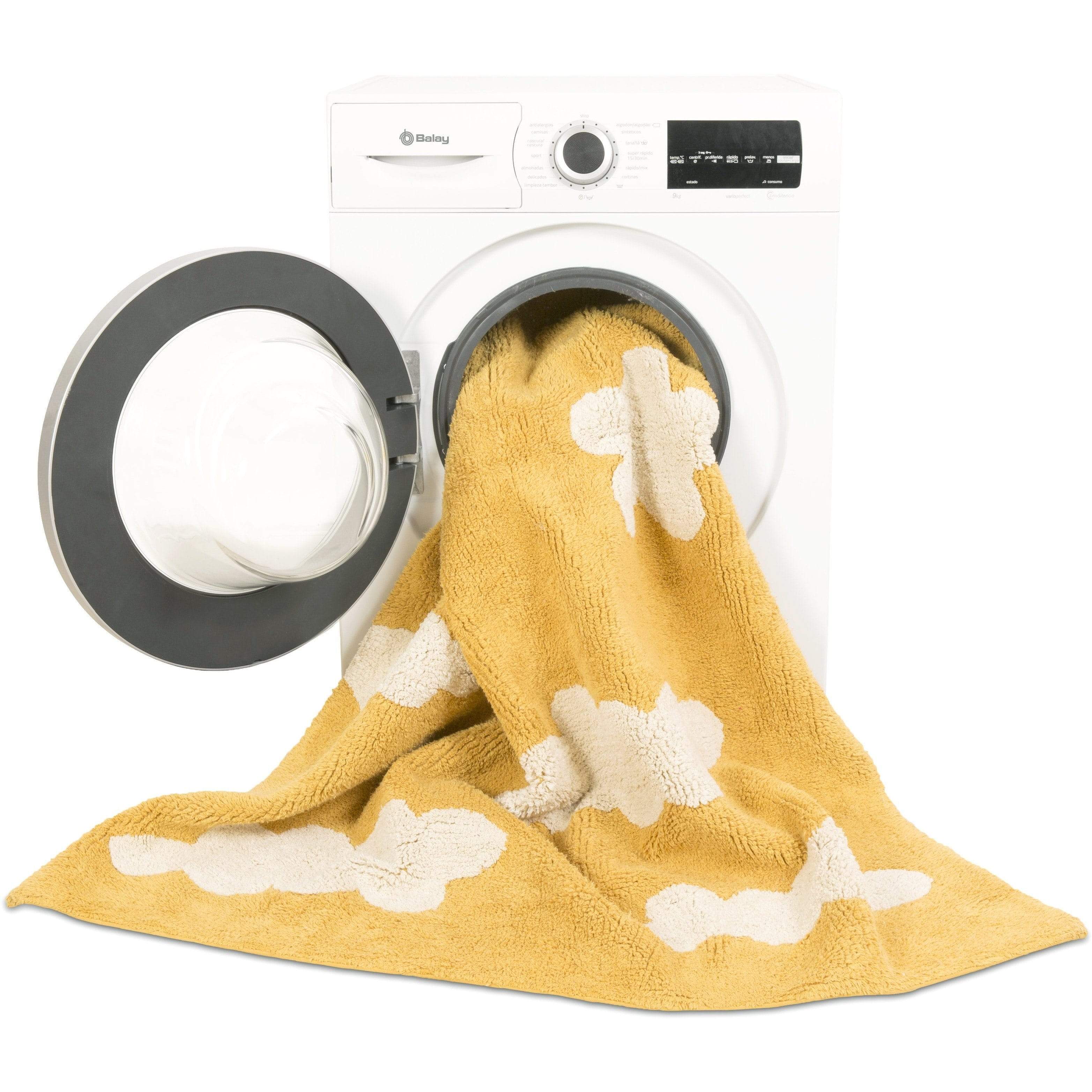 Clouds Mustard Machine Washable Area Rug、mySite、gigharbornorthrealestate